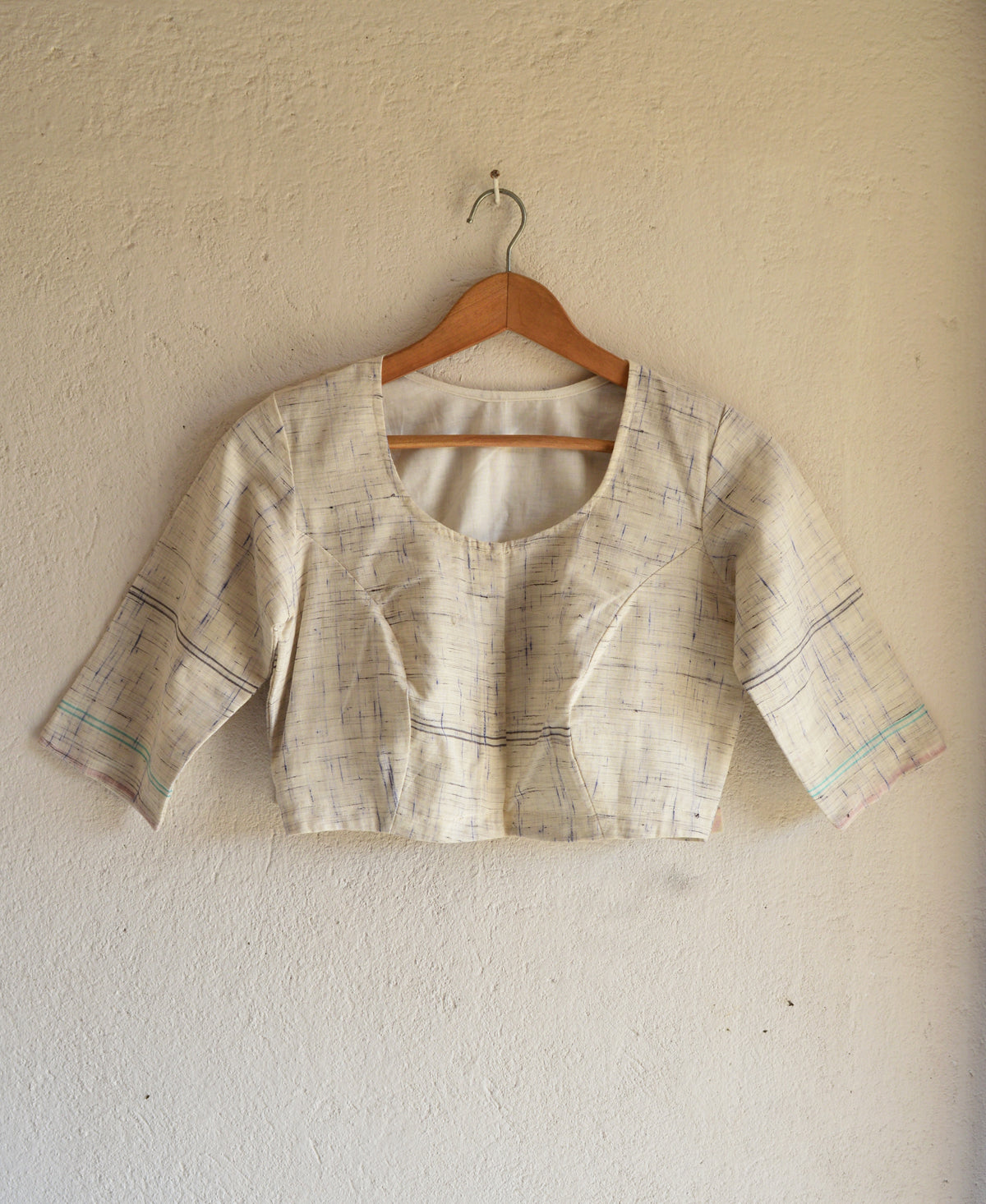 Indigo and Black Futki Saree Blouse