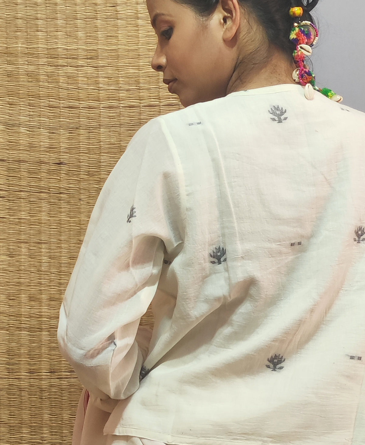 Kora Jamdani Angarakha CropTop