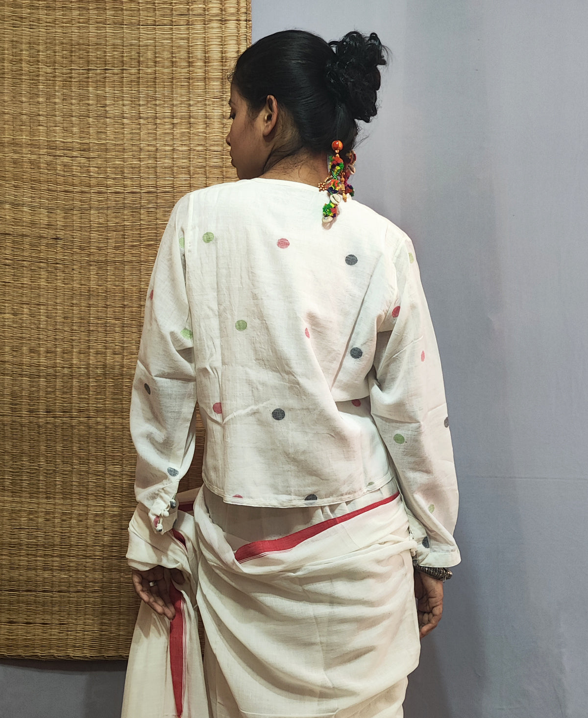 Rongin Buti Jamdani Angarakha CropTop
