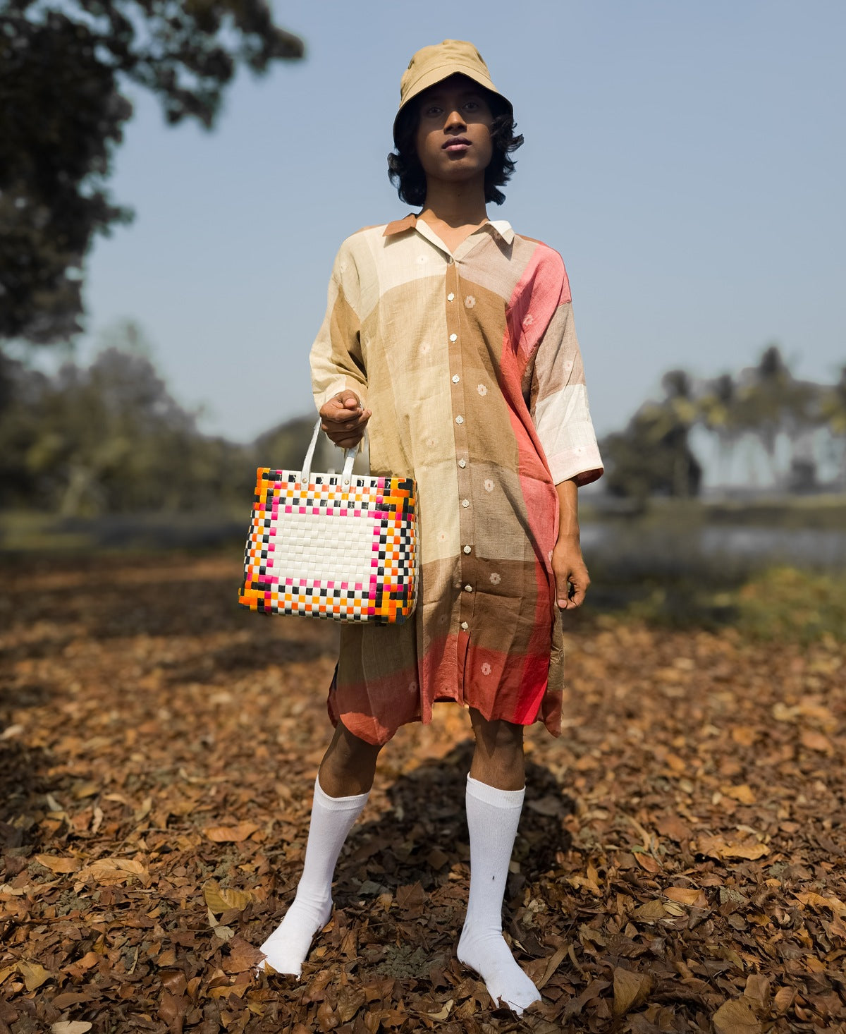 Charulata Jamdani Antifit Long Shirt Dress