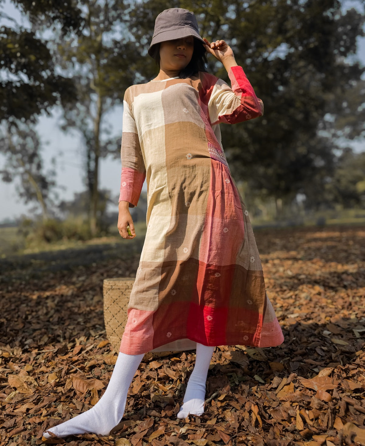 Sonali Jamdani Drop Waist Dress