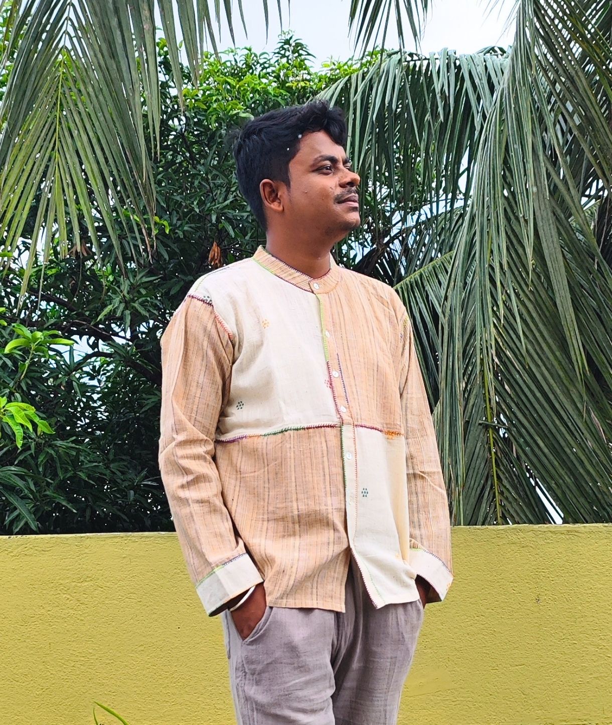 Mosaic Pattern Unisex Casual Shirt