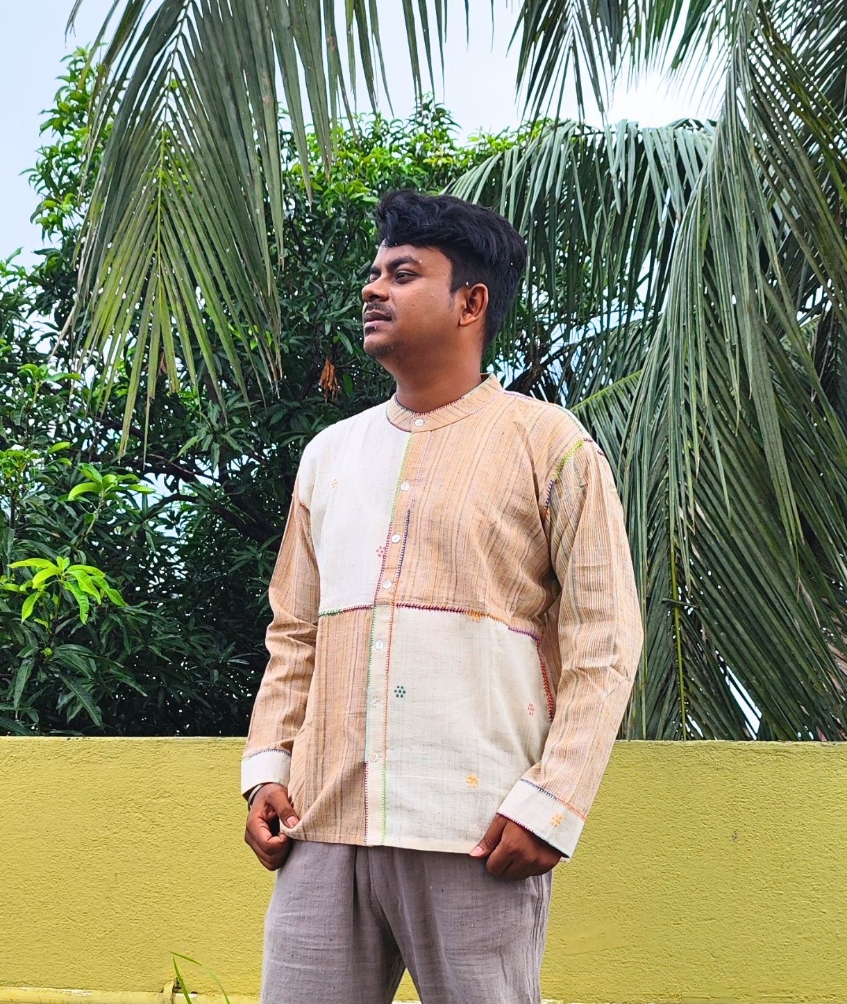 Mosaic Pattern Unisex Casual Shirt