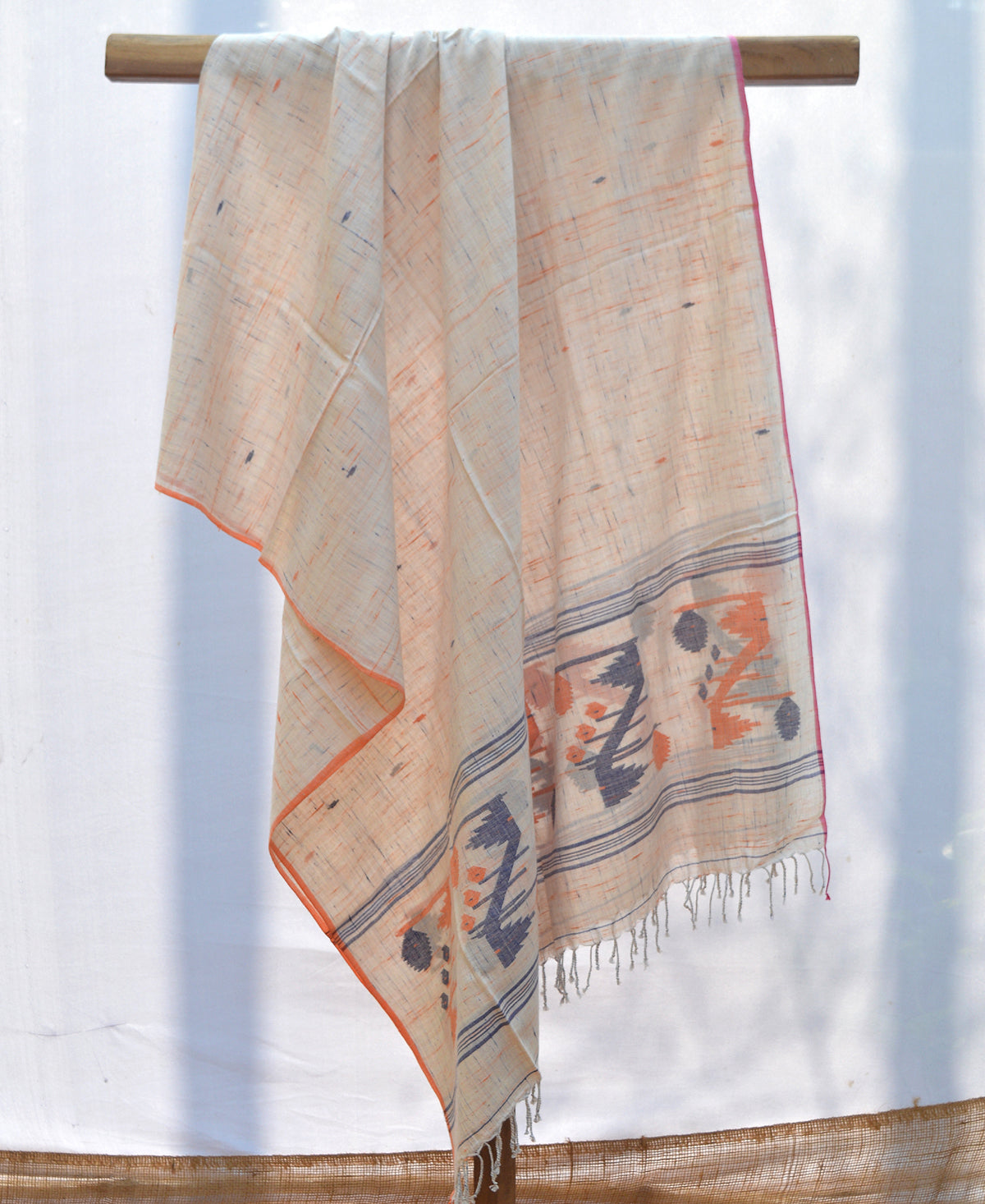 Indigo & Orange Futki Jamdani Dupatta