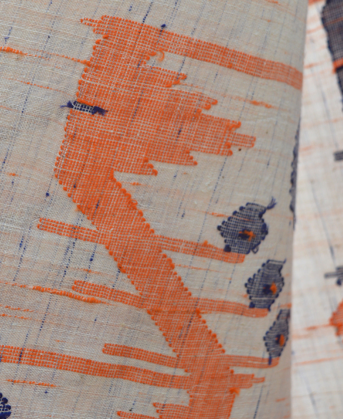 Indigo & Orange Futki Jamdani Dupatta