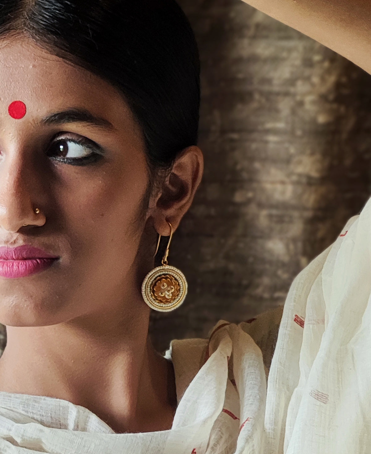 Padma Mukta - Gold Plated Ear Drop