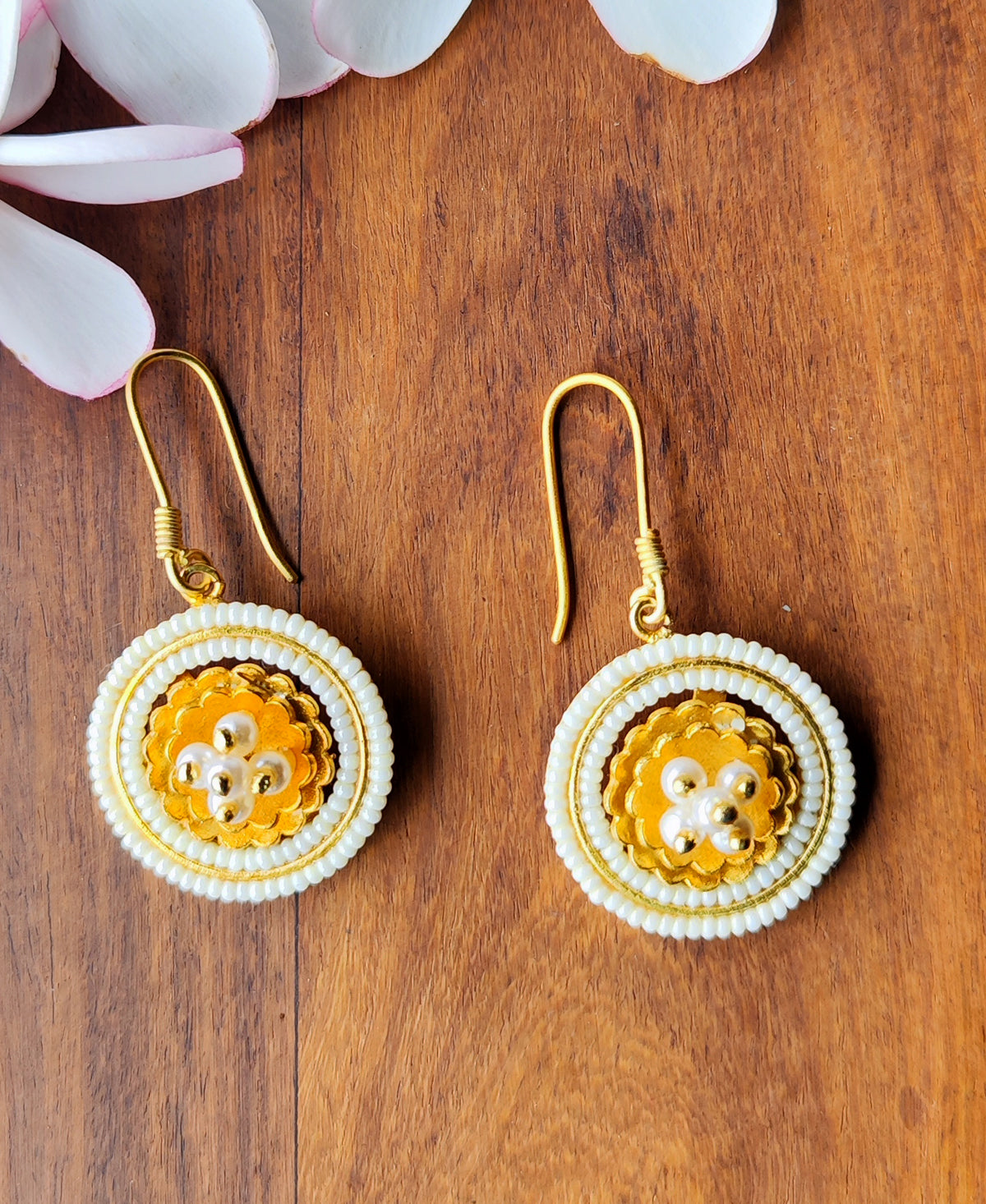 Padma Mukta - Gold Plated Ear Drop