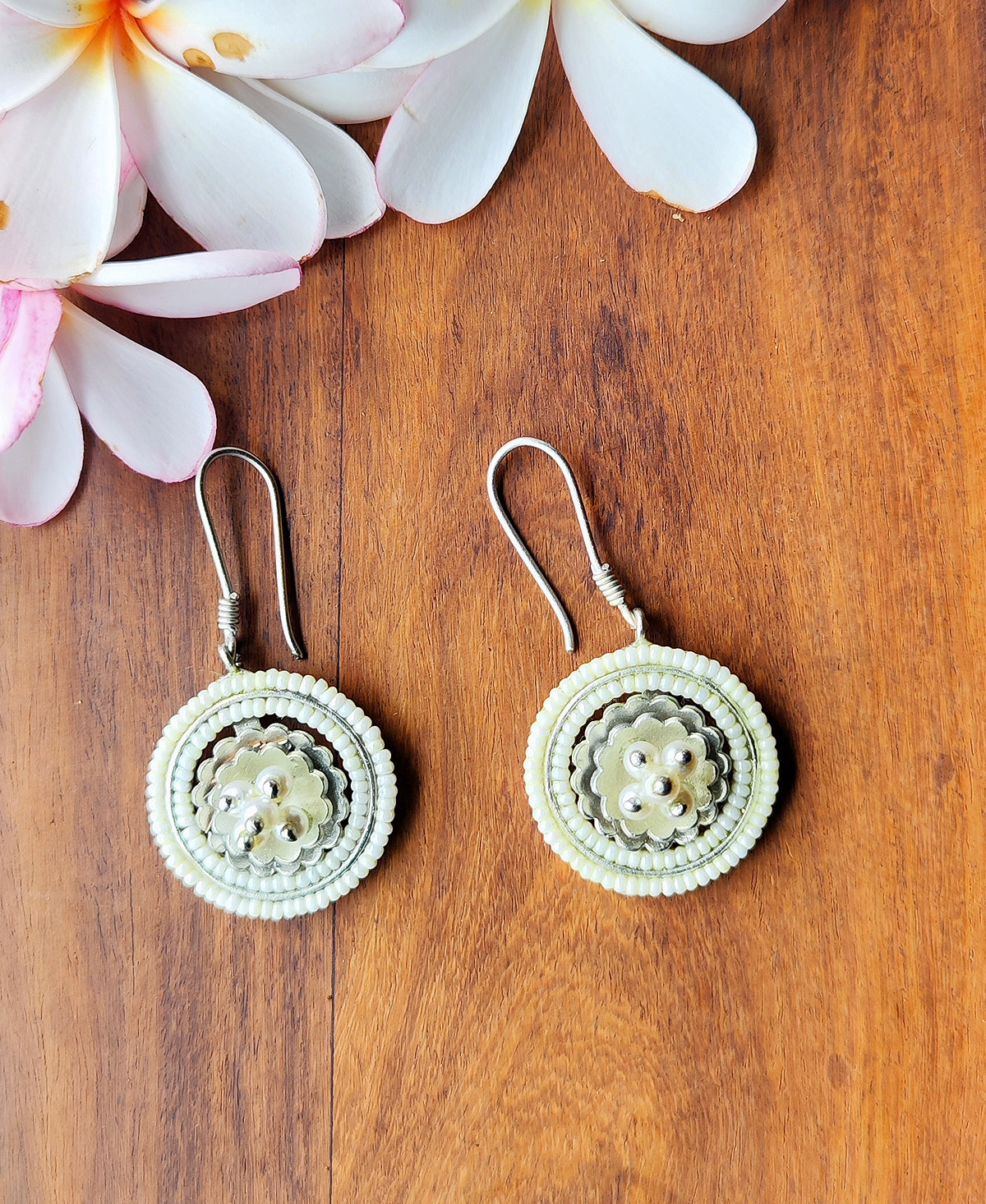 Padma Mukta - Silver Plated Ear Drop