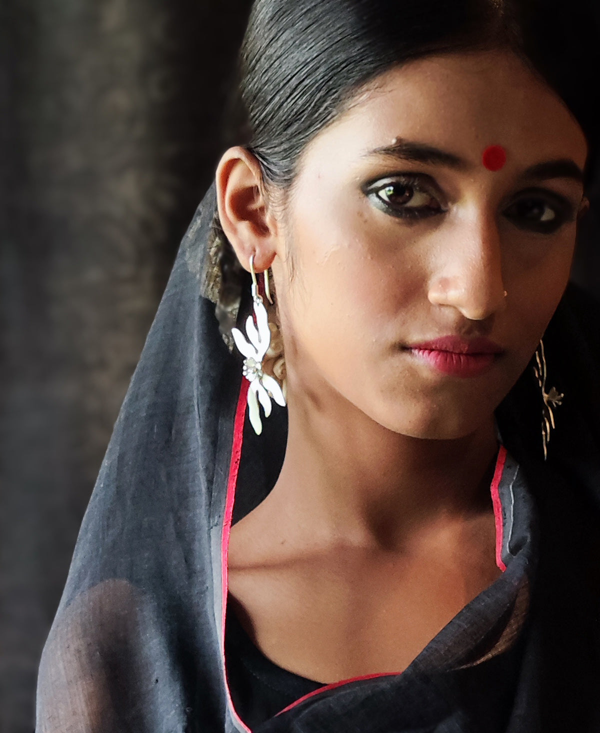 Srotini - Silver Plated Earring