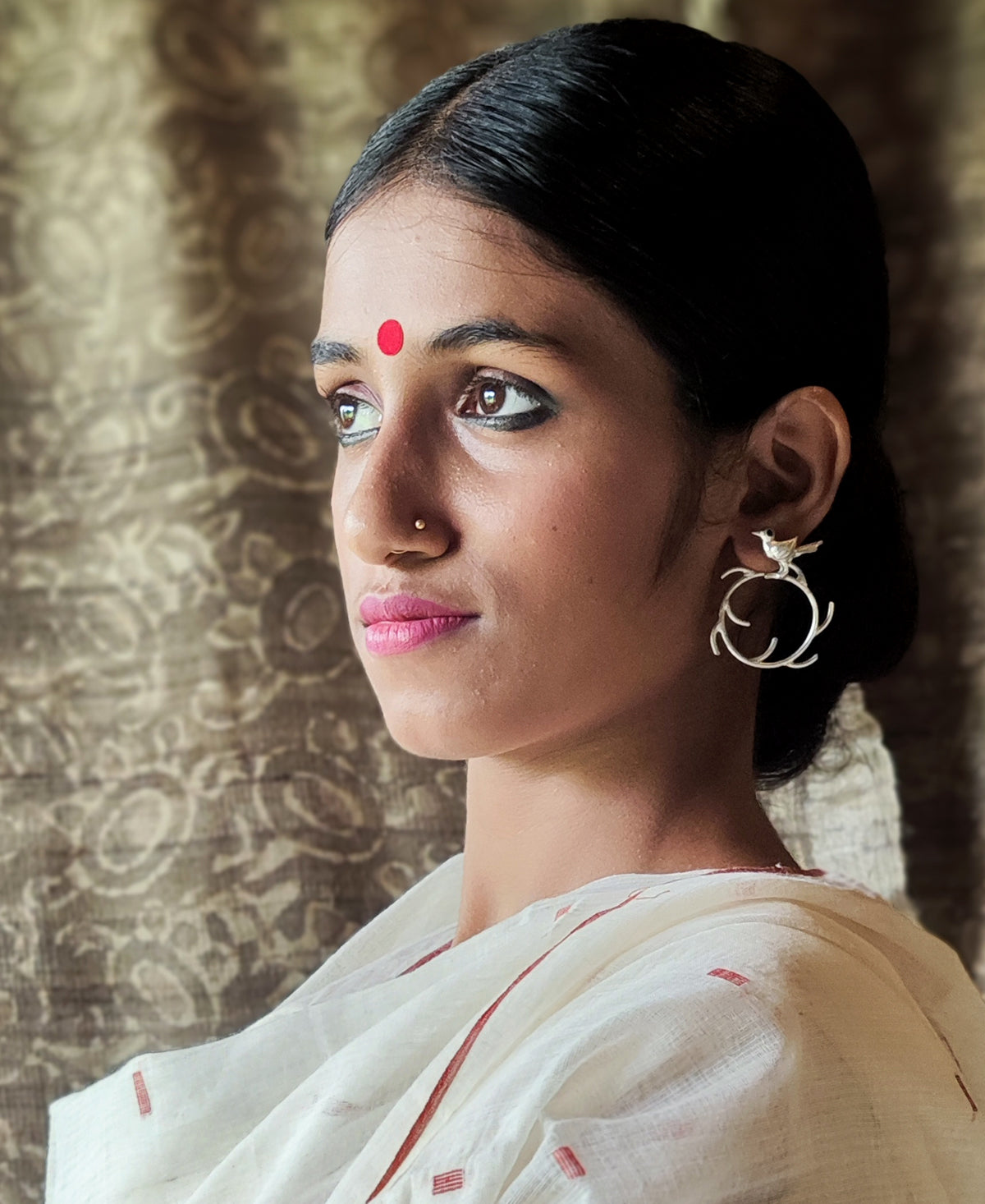 Suvarnika - Silver Plated Ear Stud