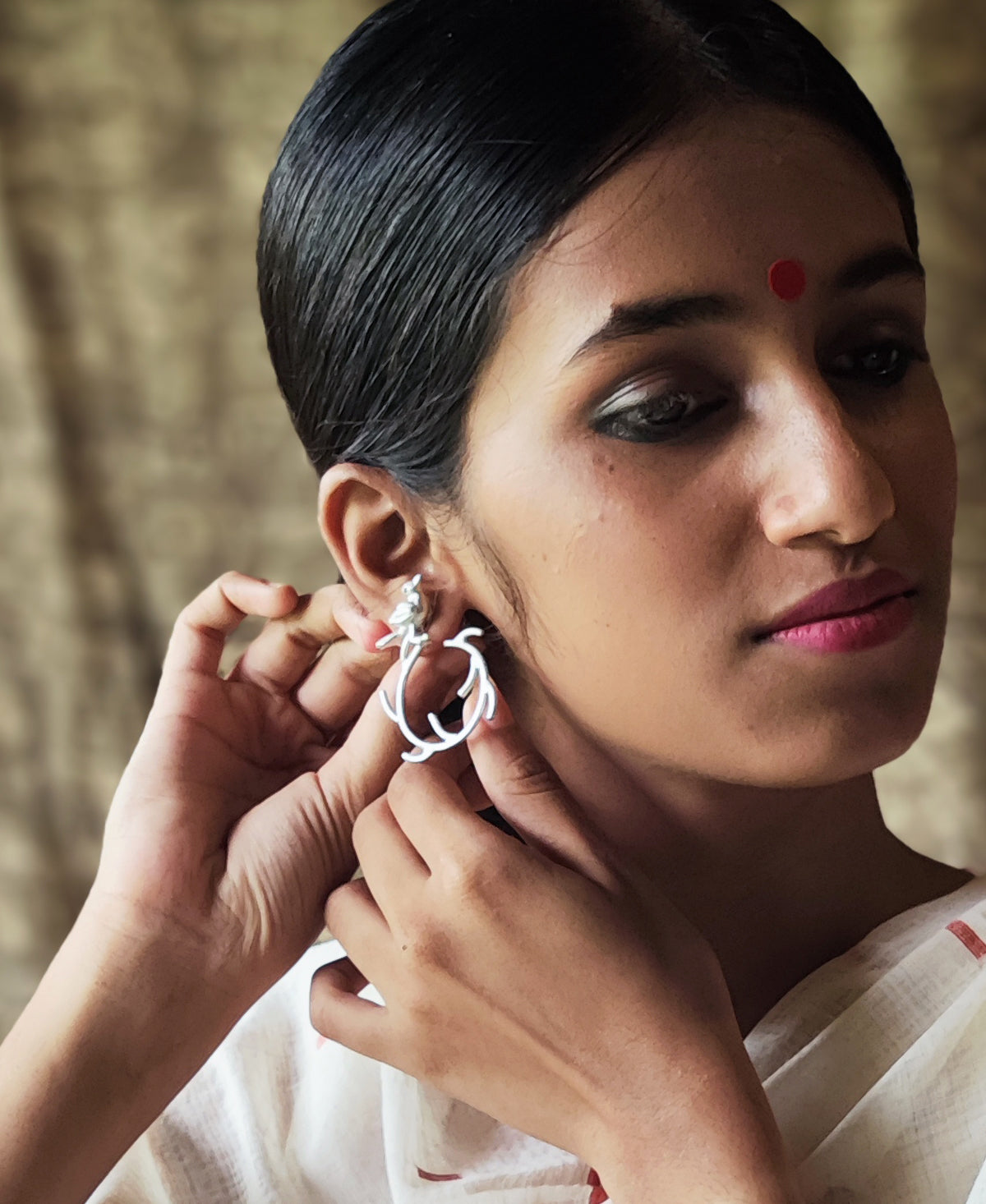 Suvarnika - Silver Plated Ear Stud