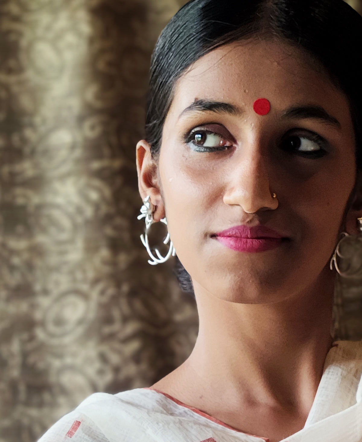 Suvarnika - Silver Plated Ear Stud