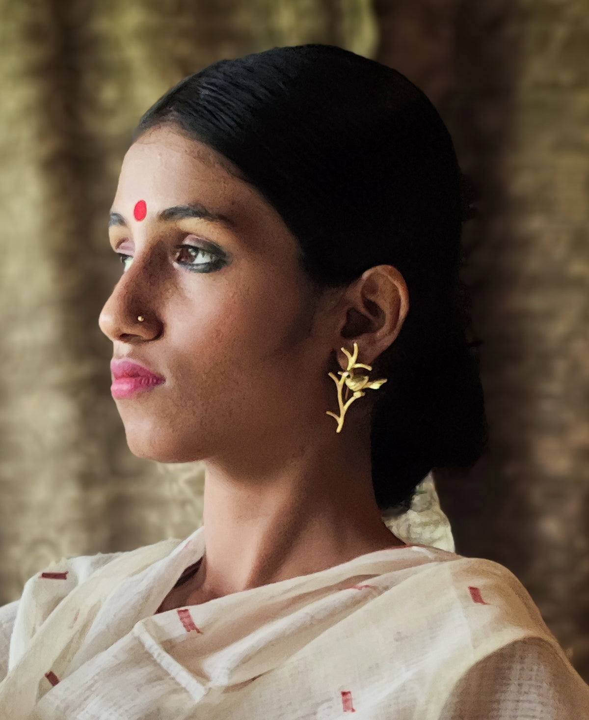 Kokila - Gold Plated Ear Stud