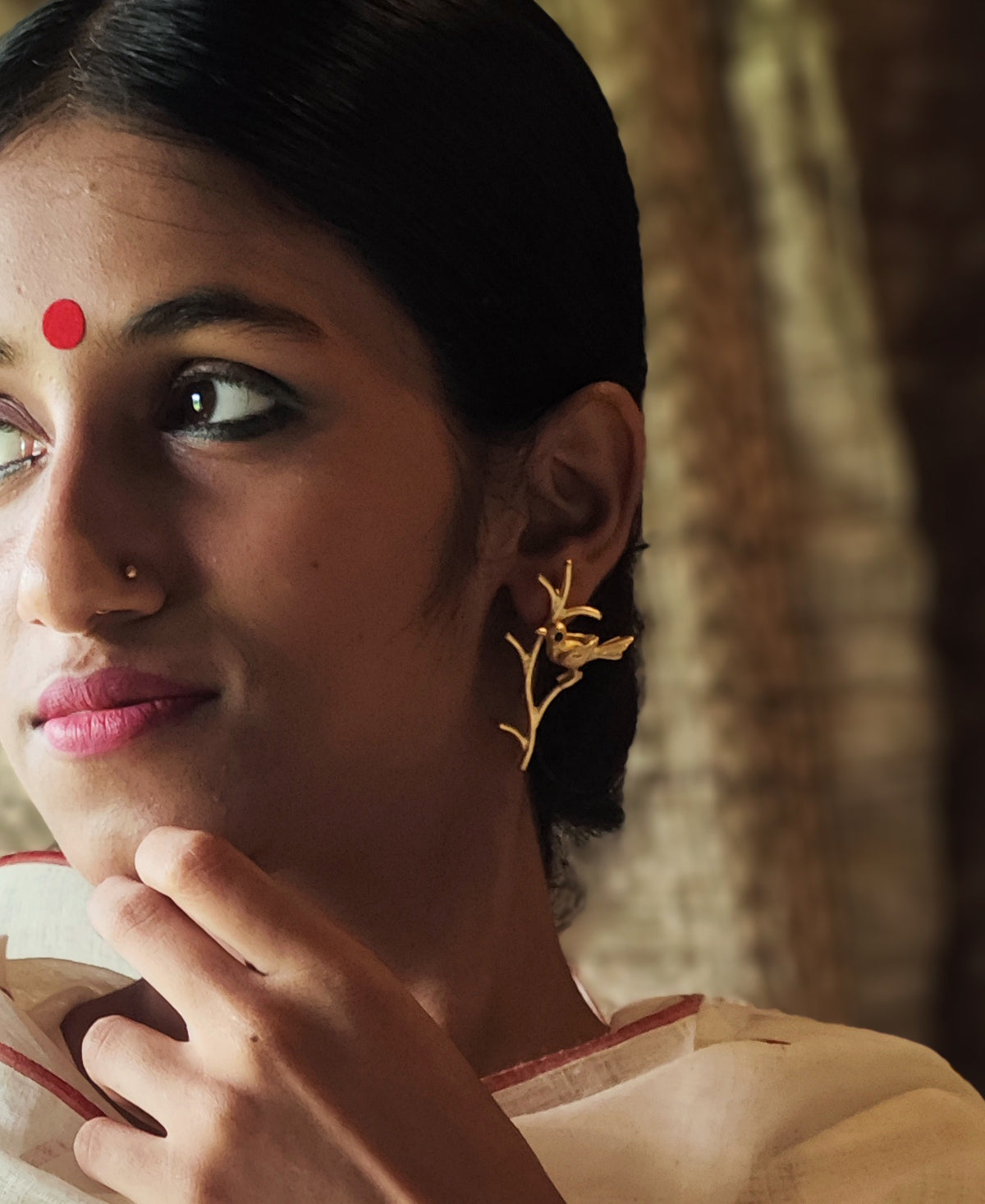 Kokila - Gold Plated Ear Stud
