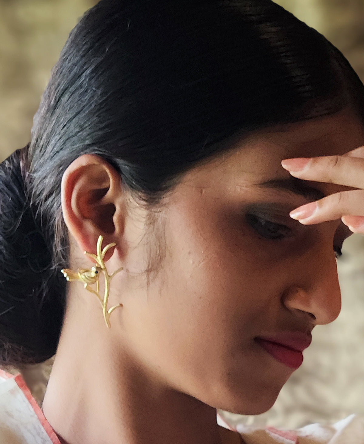 Kokila - Gold Plated Ear Stud