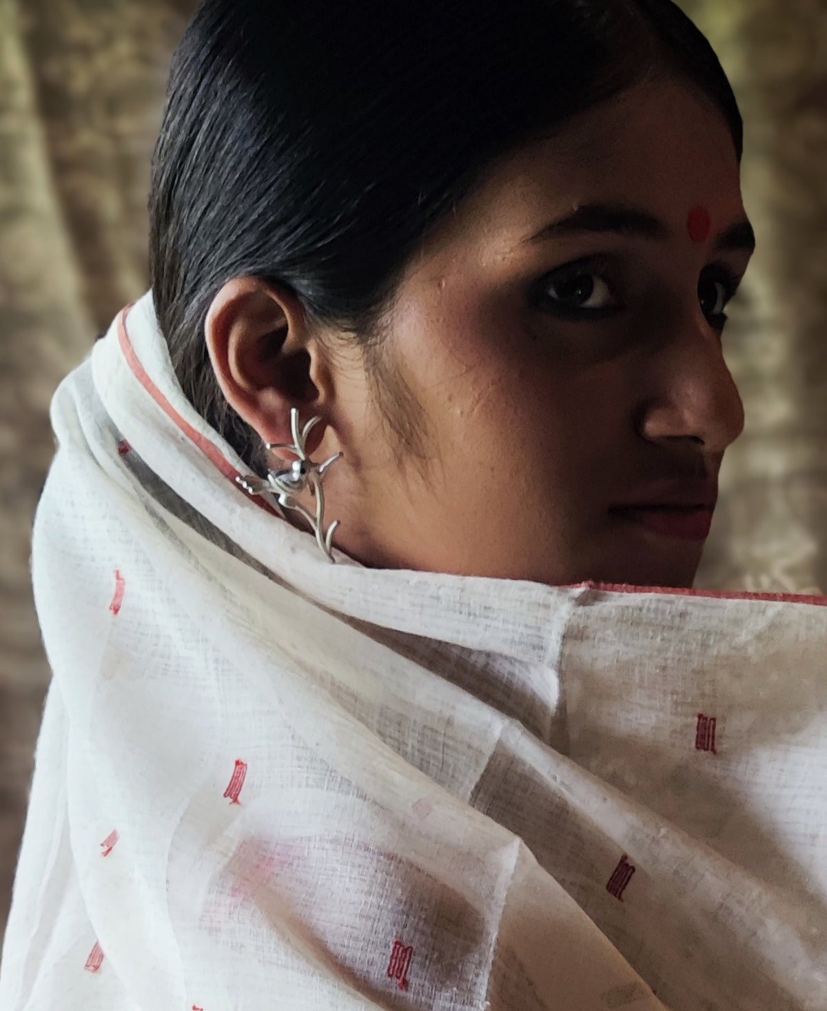 Kokila - Silver Plated Ear Stud