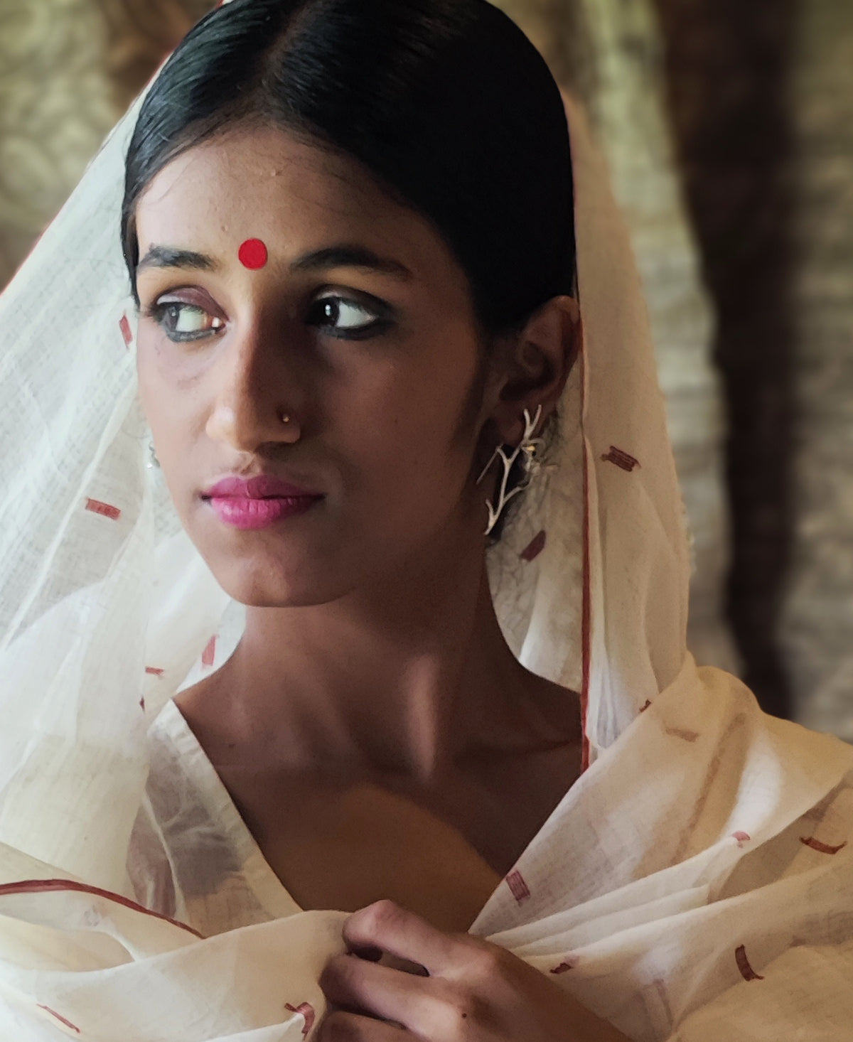 Kokila - Silver Plated Ear Stud