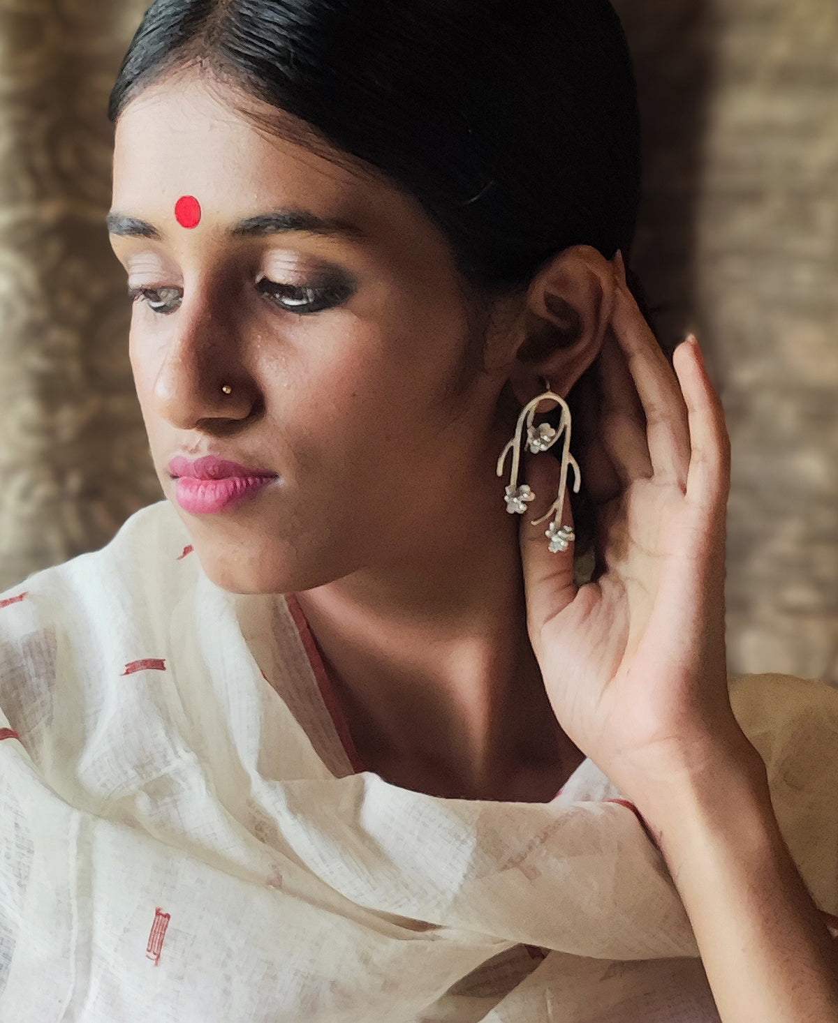 Pushpavalli - Silver Plated Earring