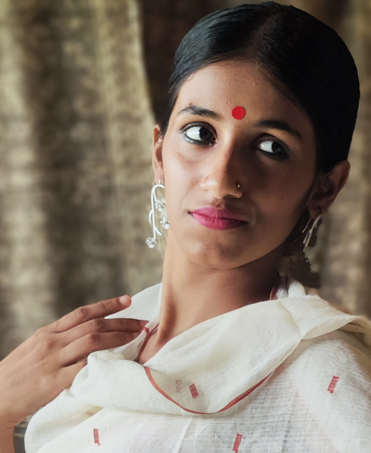 Pushpavalli - Silver Plated Earring