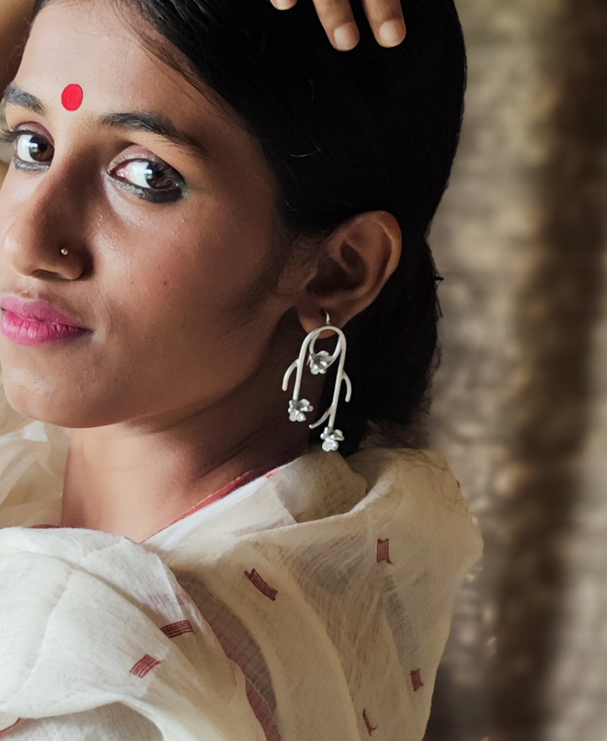 Pushpavalli - Silver Plated Earring