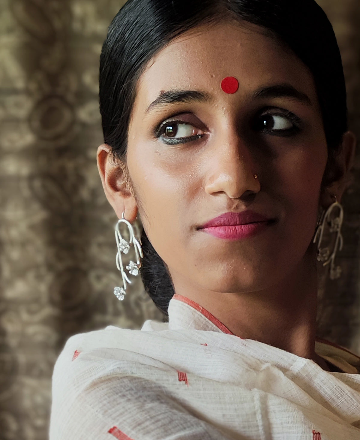 Pushpavalli - Silver Plated Earring