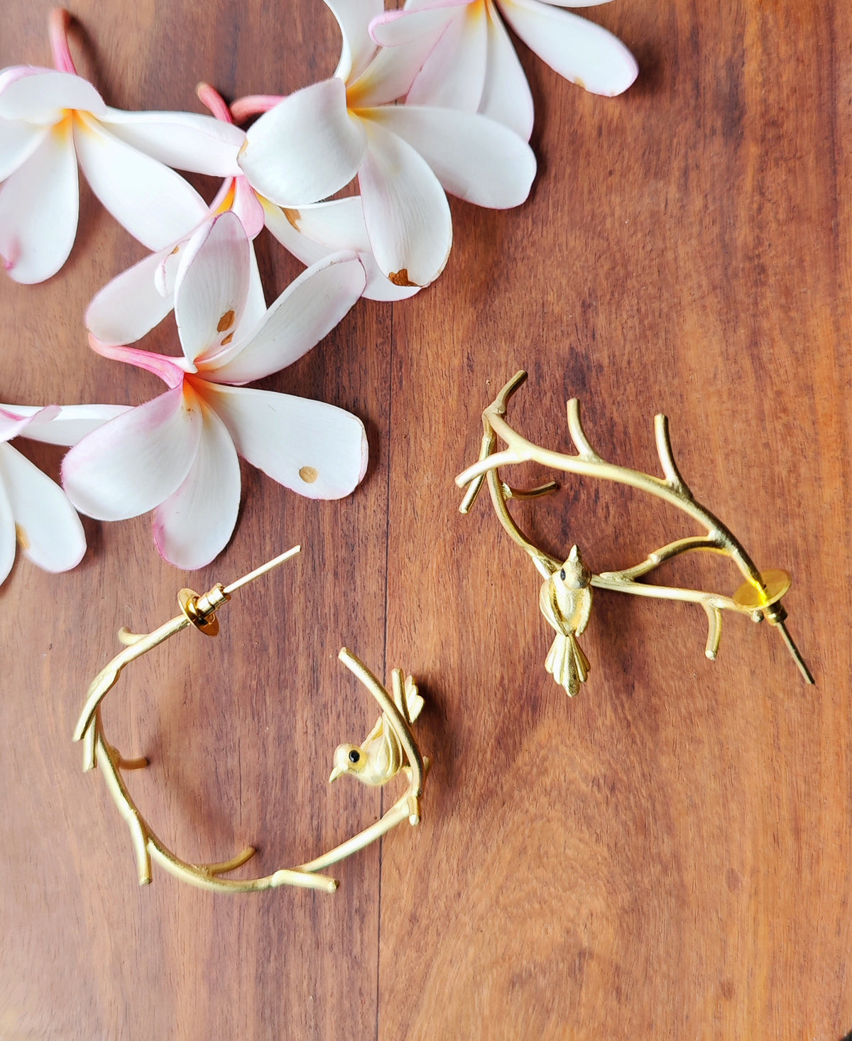 Pakshi Vriksha - Gold Plated Hoop