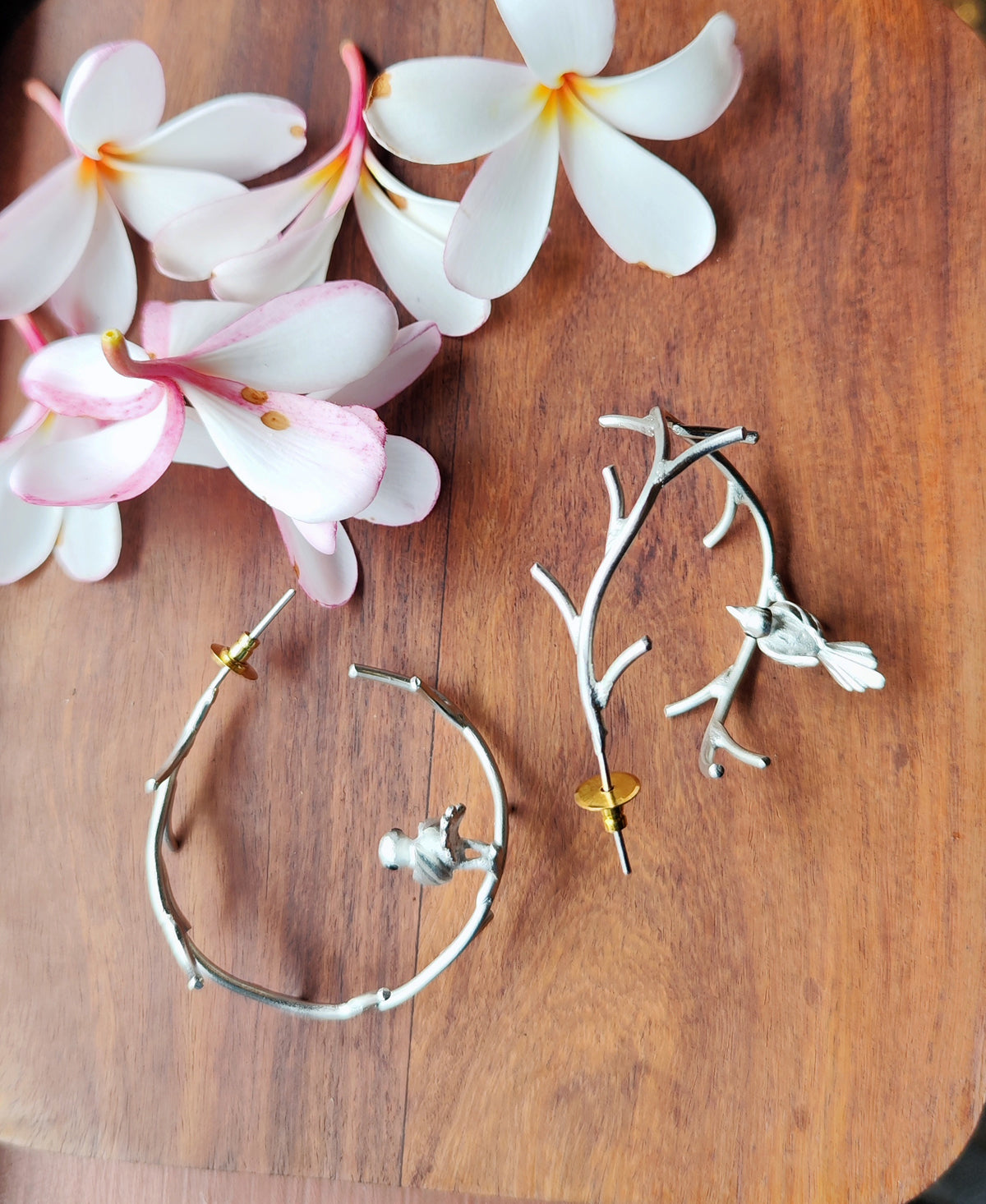 Pakshi Vriksha - Silver Plated Hoop