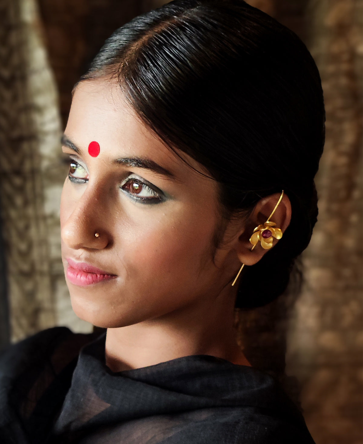 Padmarag Gold Plated Ear Cuff