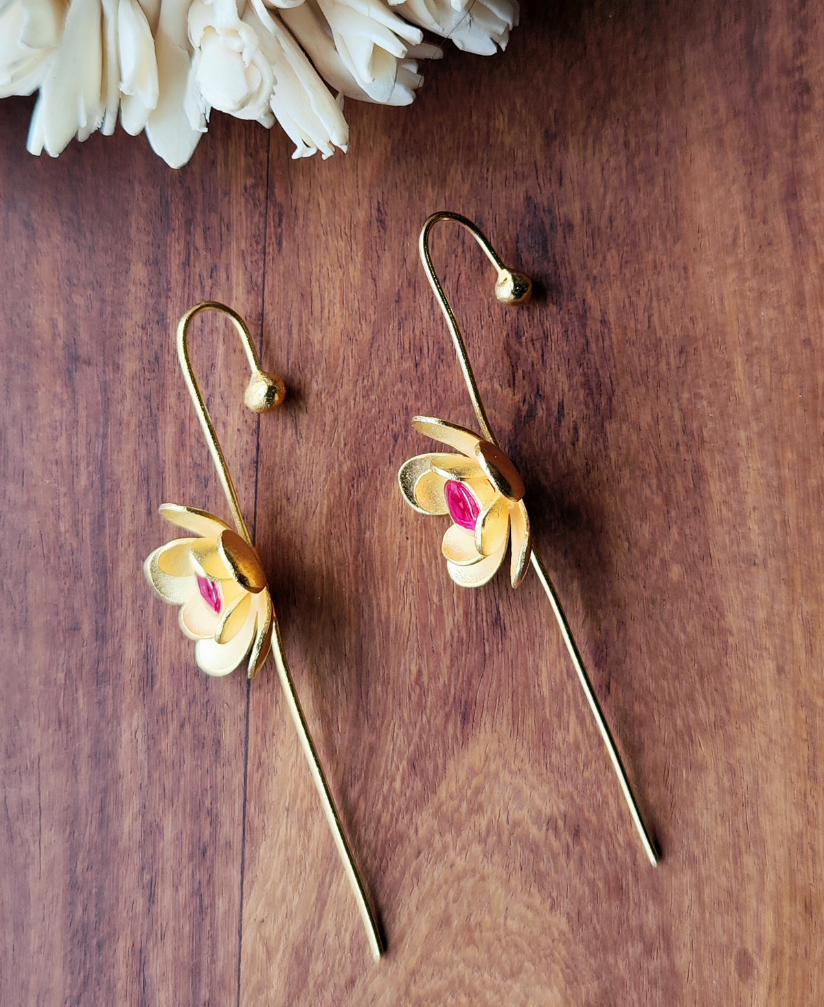 Padmarag Gold Plated Ear Cuff