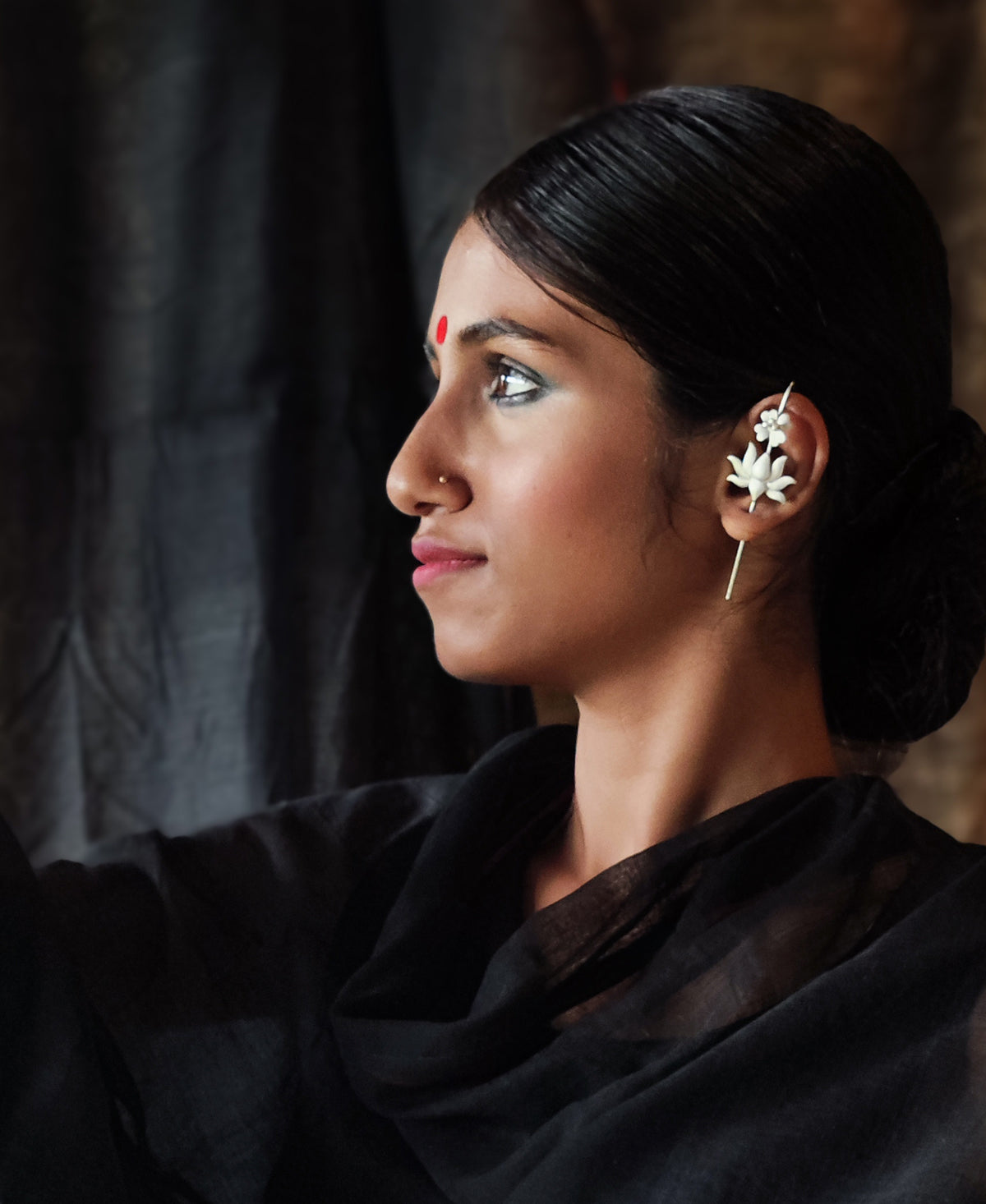 Kumudini Silver Plated Ear Cuff