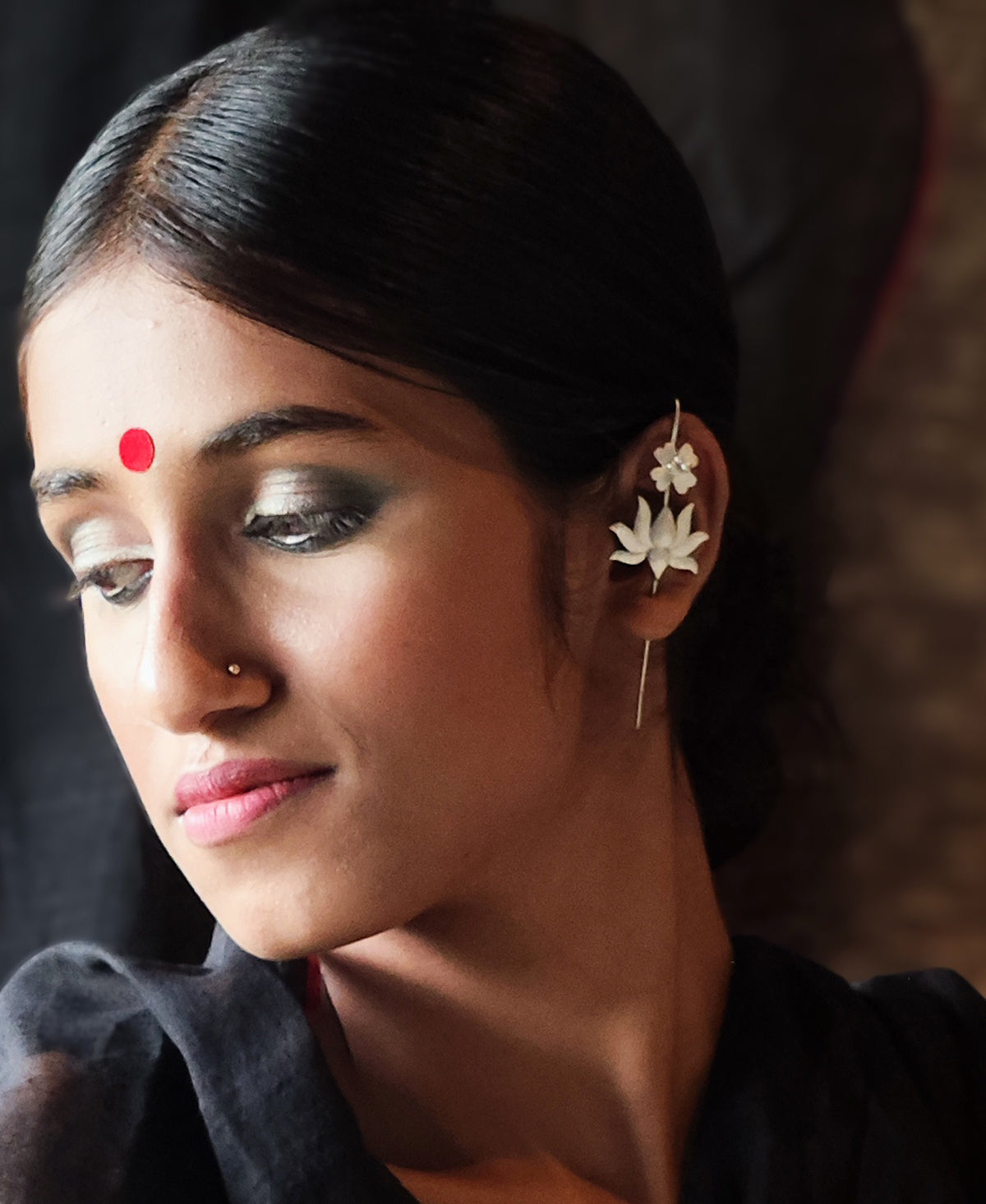 Kumudini Silver Plated Ear Cuff