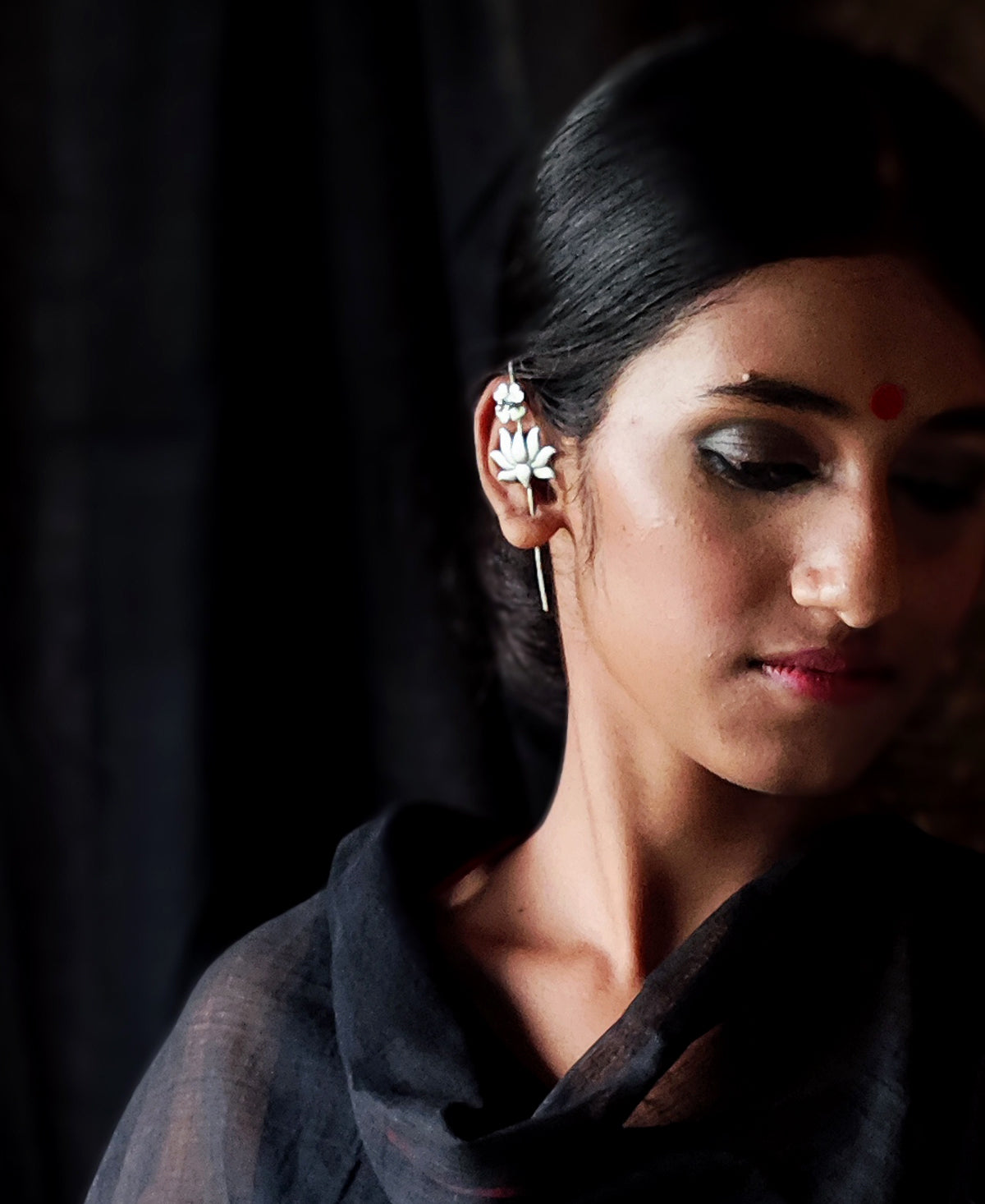 Kumudini Silver Plated Ear Cuff