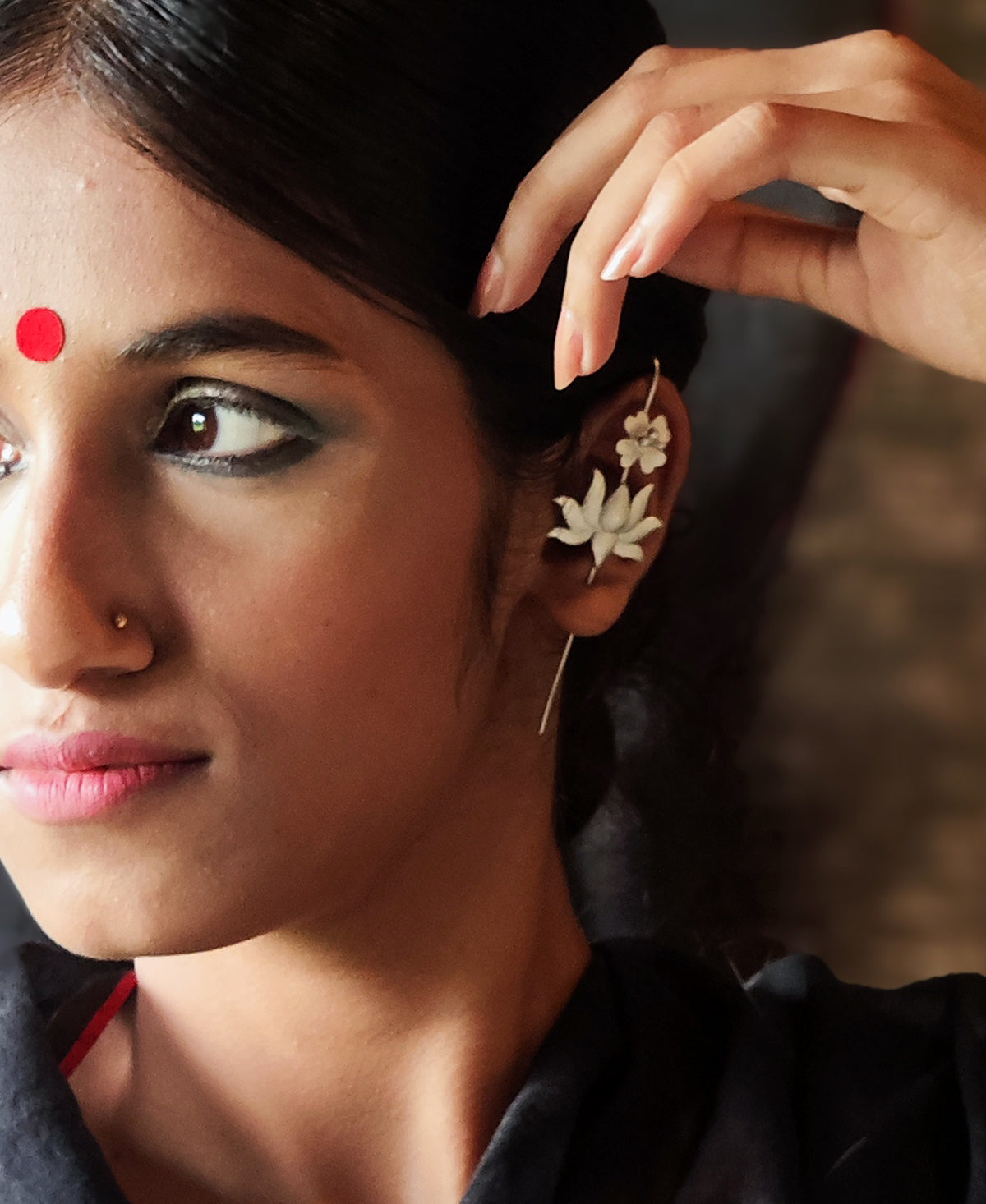 Kumudini Silver Plated Ear Cuff