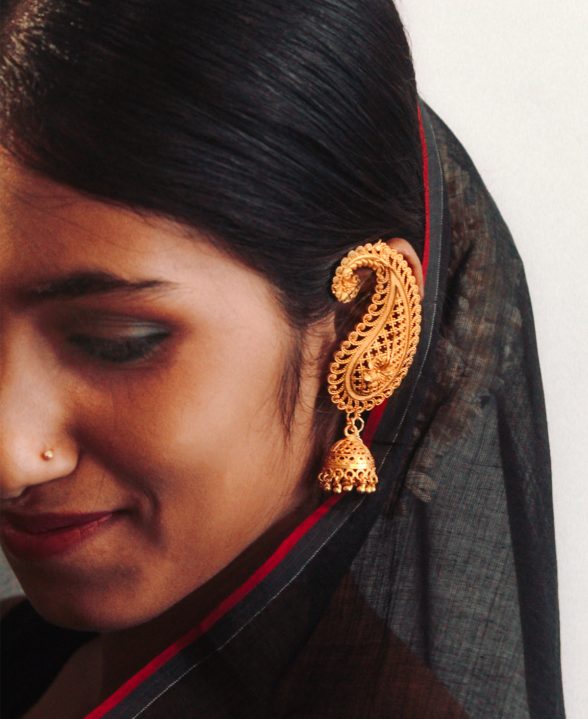 Chandrika Kaan Jhumka Gold