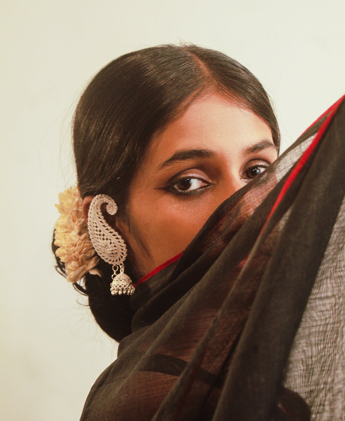 Chandrika Kaan Jhumka Silver