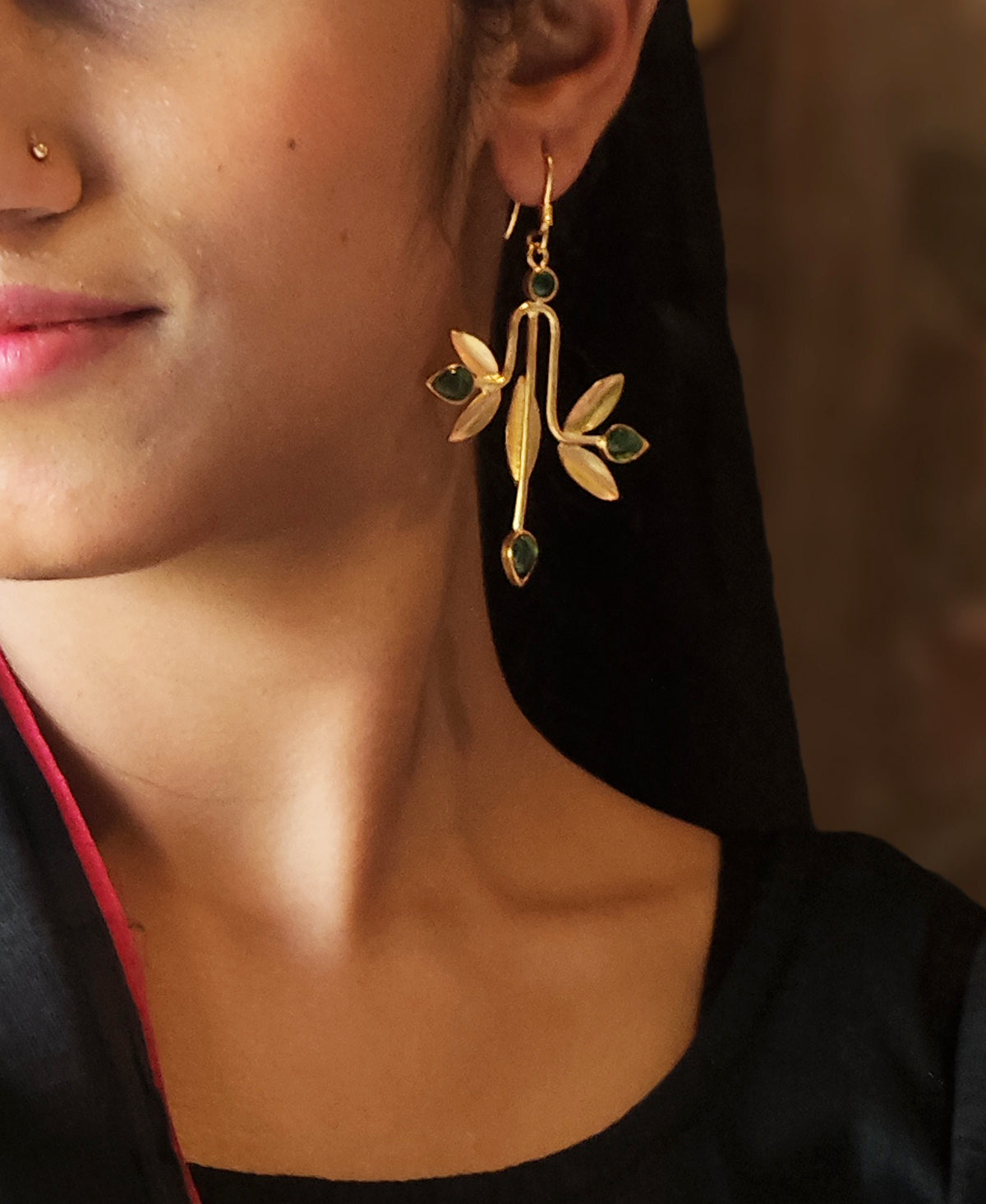 Sobuj Charupata Pallav Earring