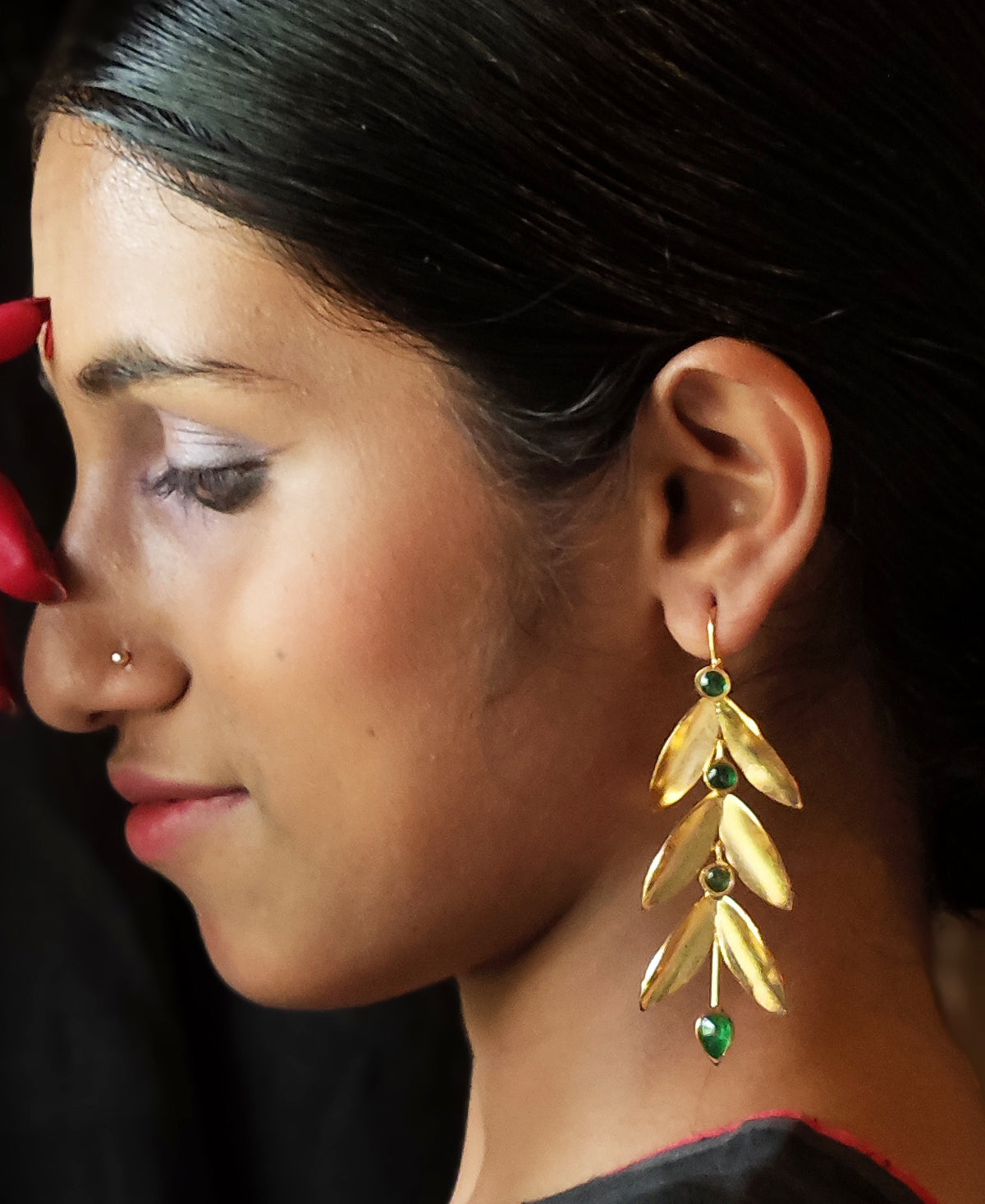 Sobuj Shakha Pallav Earring