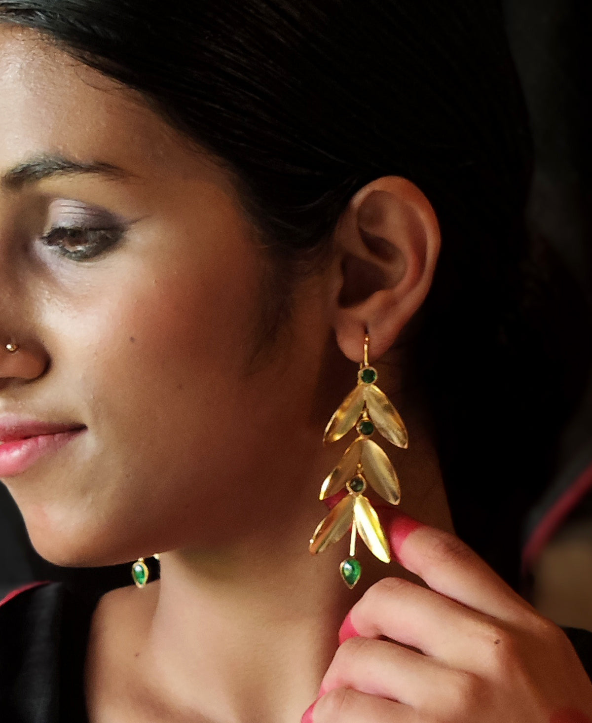 Sobuj Shakha Pallav Earring
