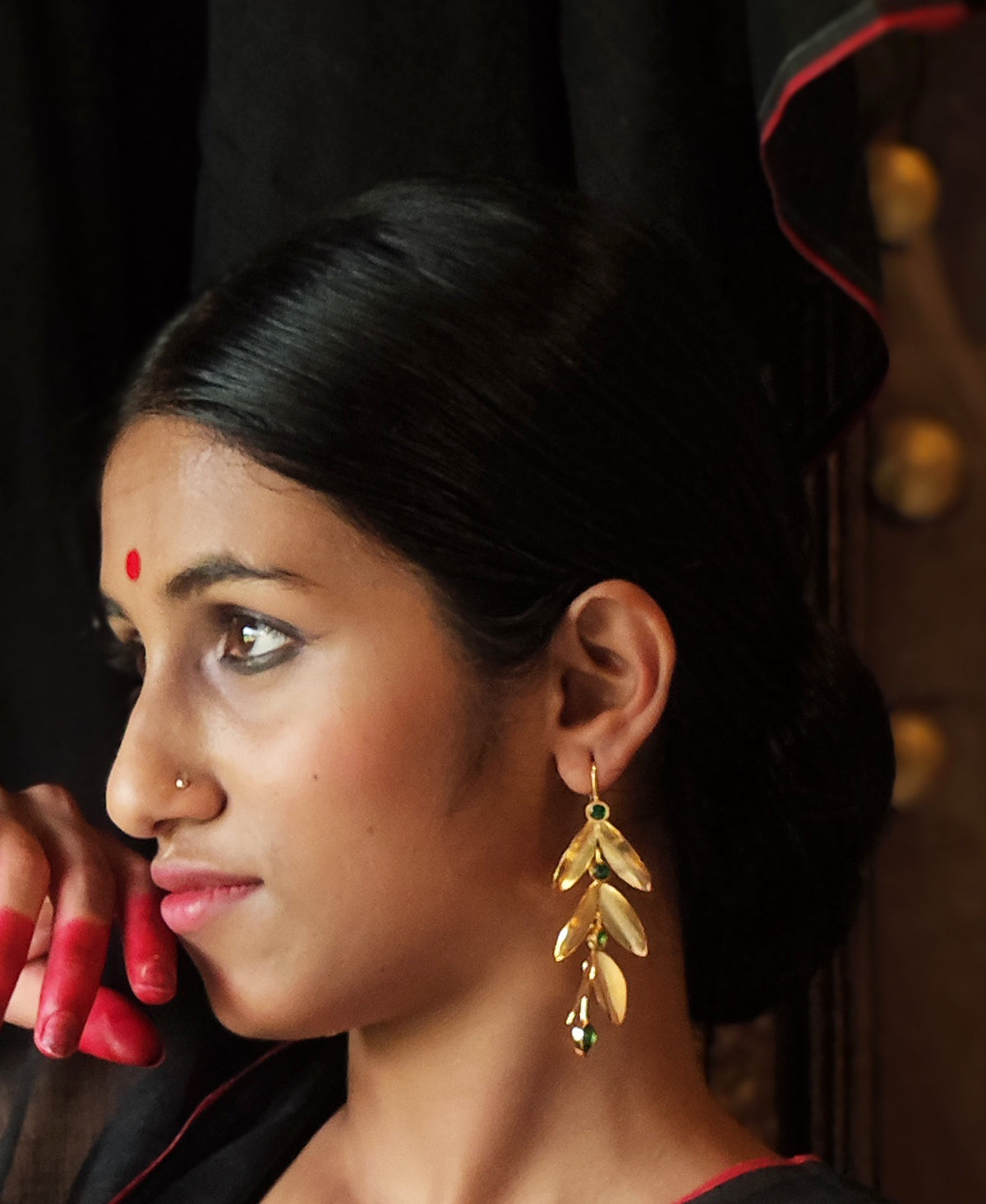 Sobuj Shakha Pallav Earring