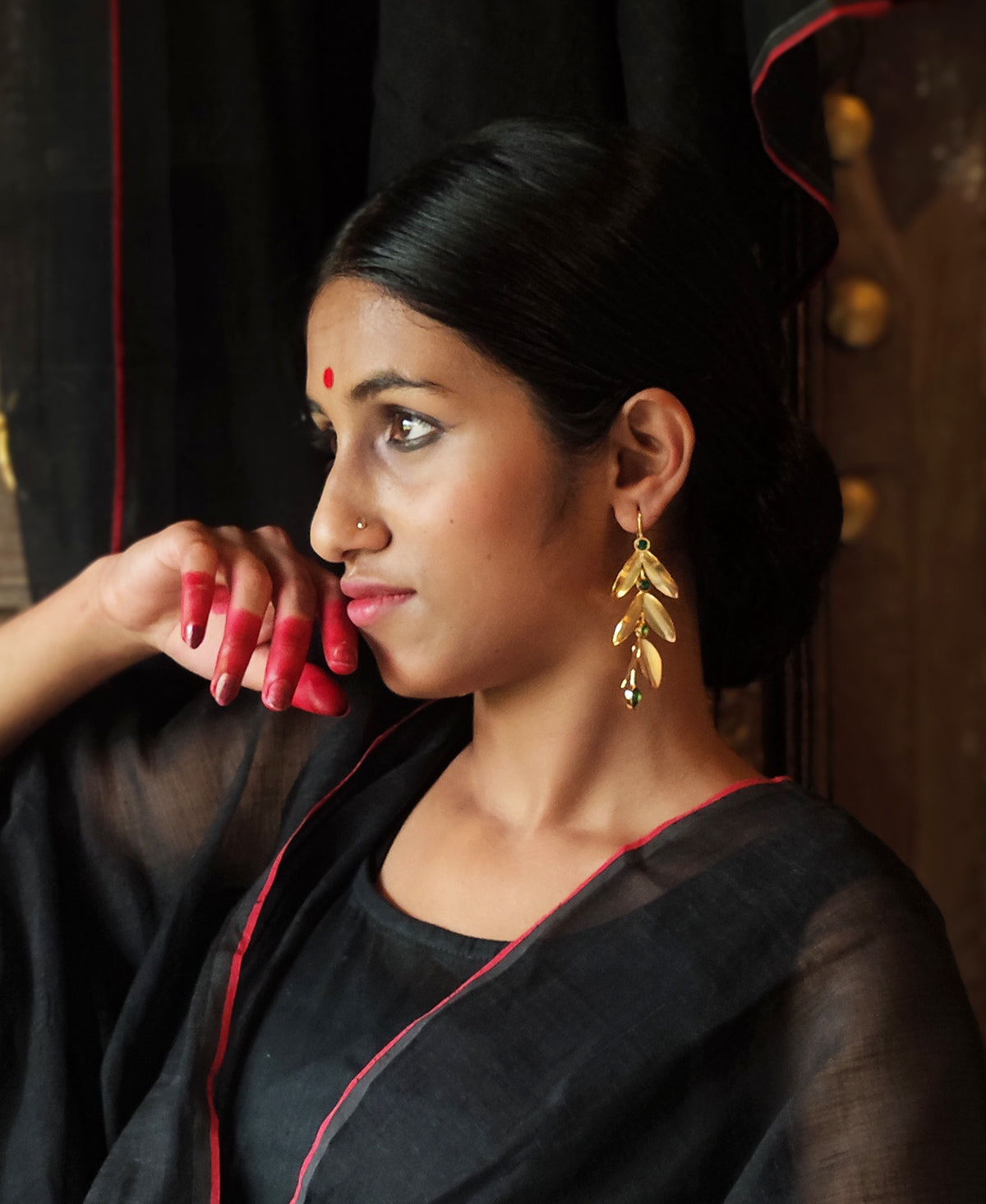 Sobuj Shakha Pallav Earring