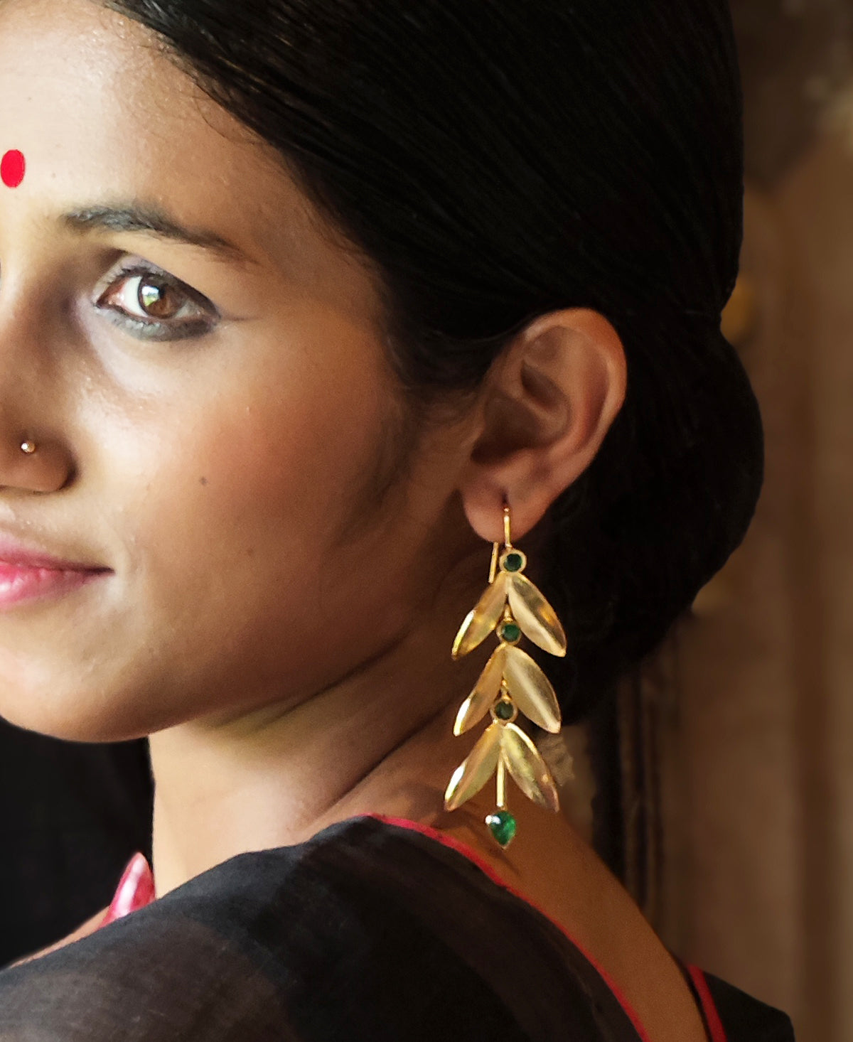 Sobuj Shakha Pallav Earring
