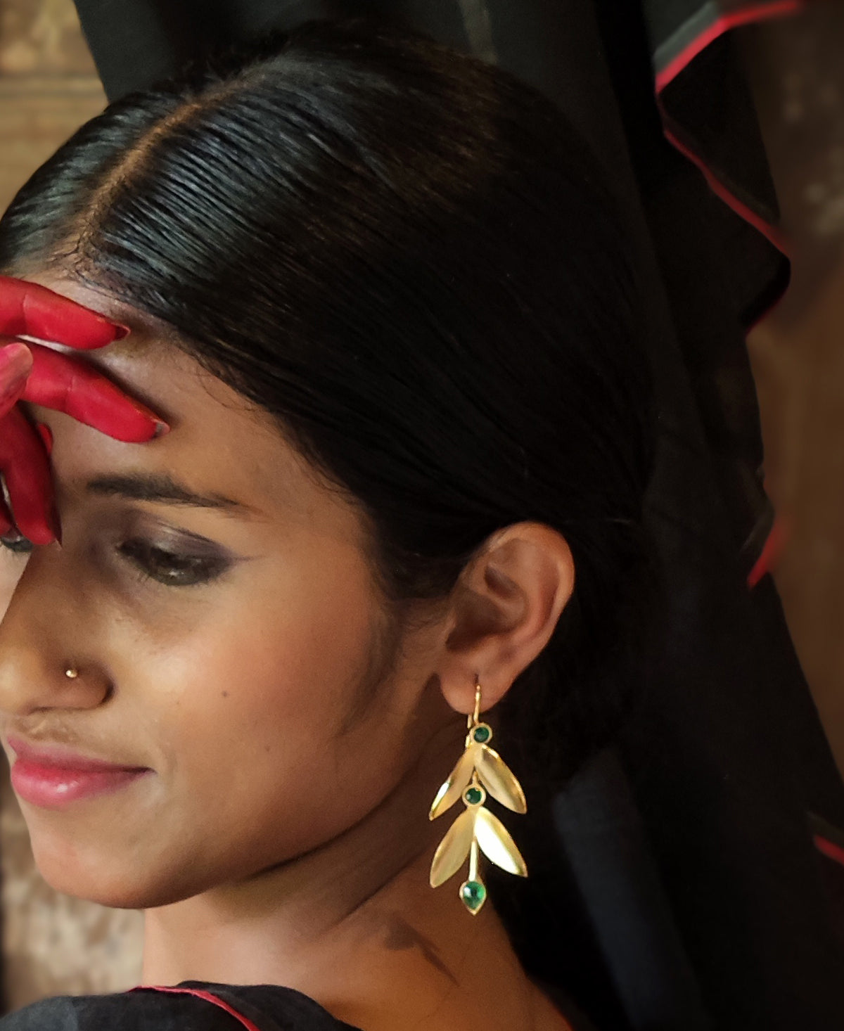 Sobuj Banalata Pallav Earring