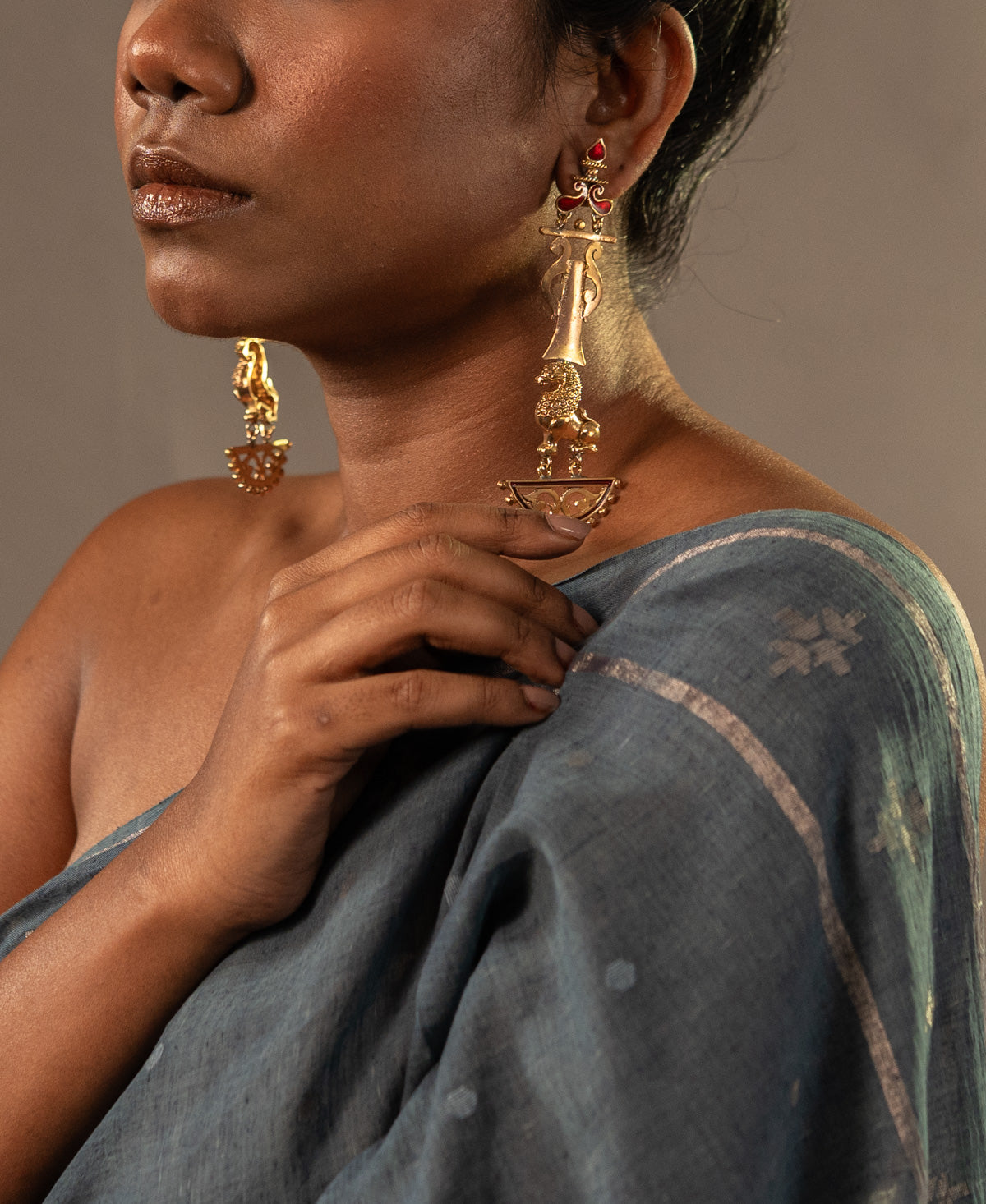 Yali Rakta Torana Long Earrings