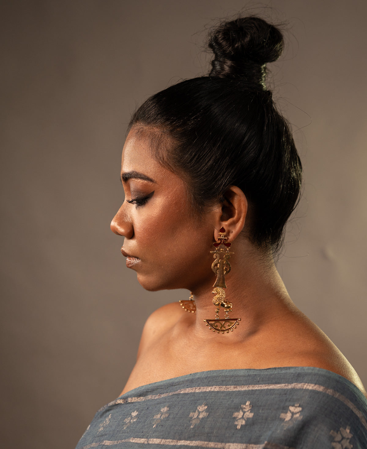 Yali Rakta Torana Long Earrings