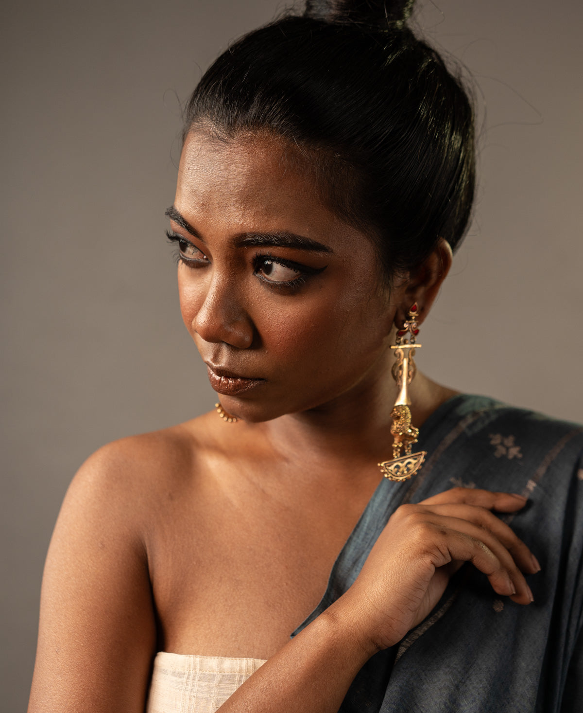 Yali Rakta Torana Long Earrings