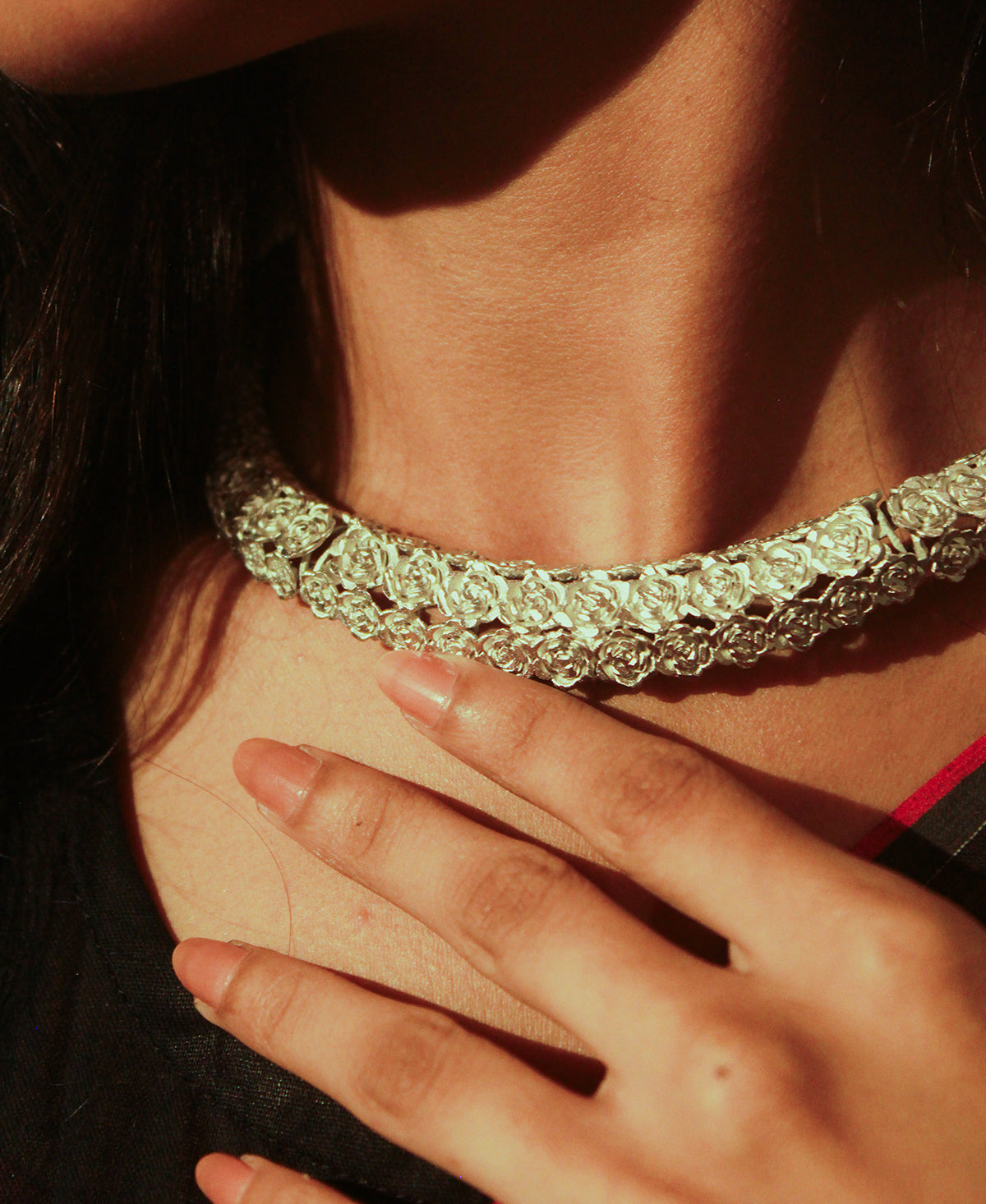 Golap Chhora Silver Plated Choker Set