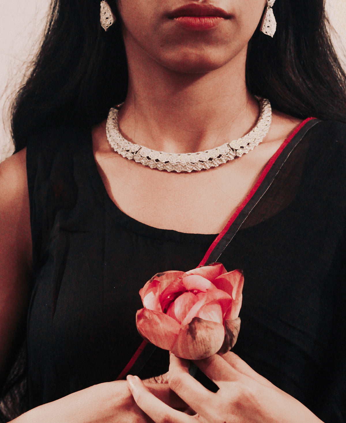 Golap Chhora Silver Plated Choker Set