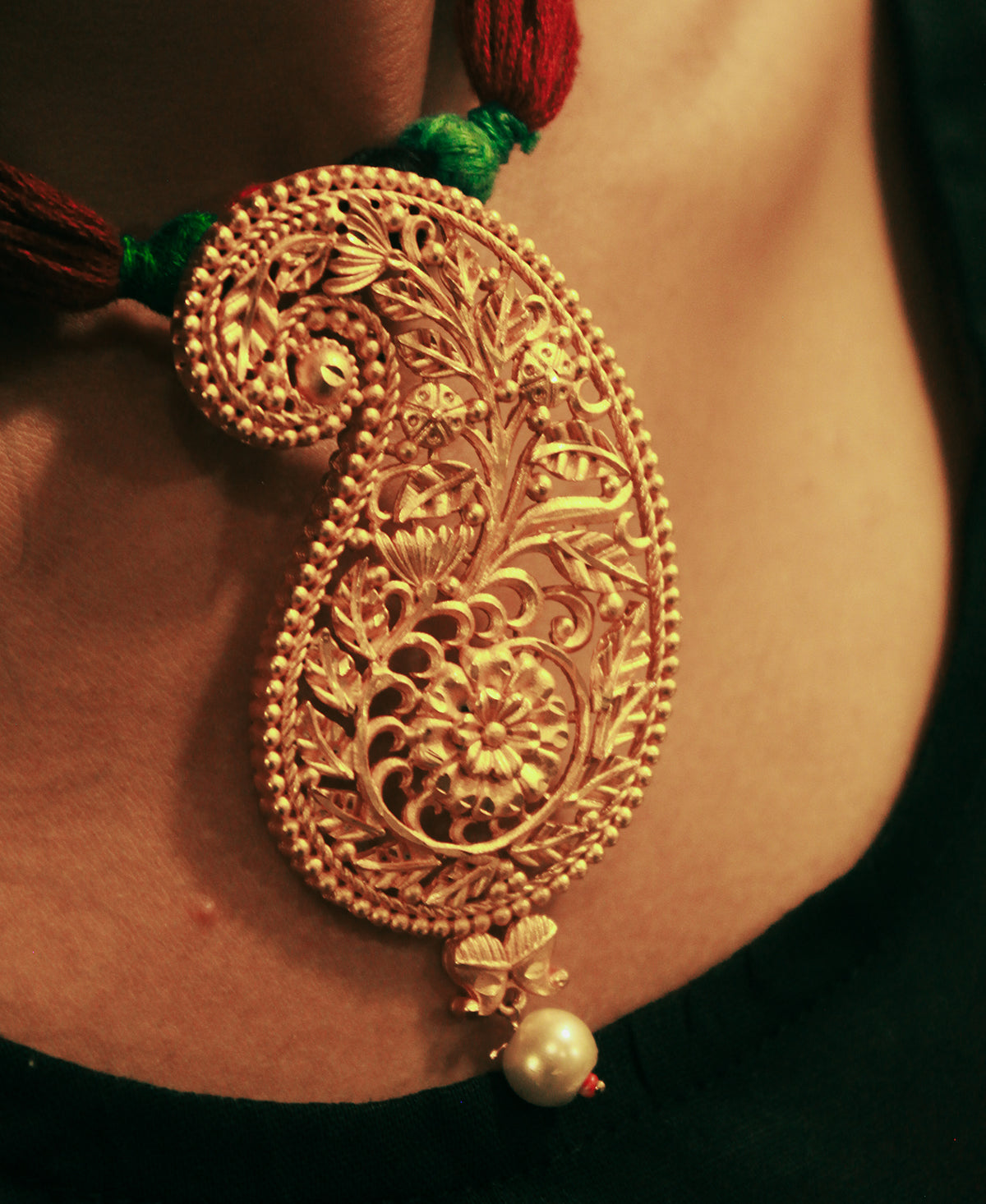 Kanaklata Gold Plated Pendant Set