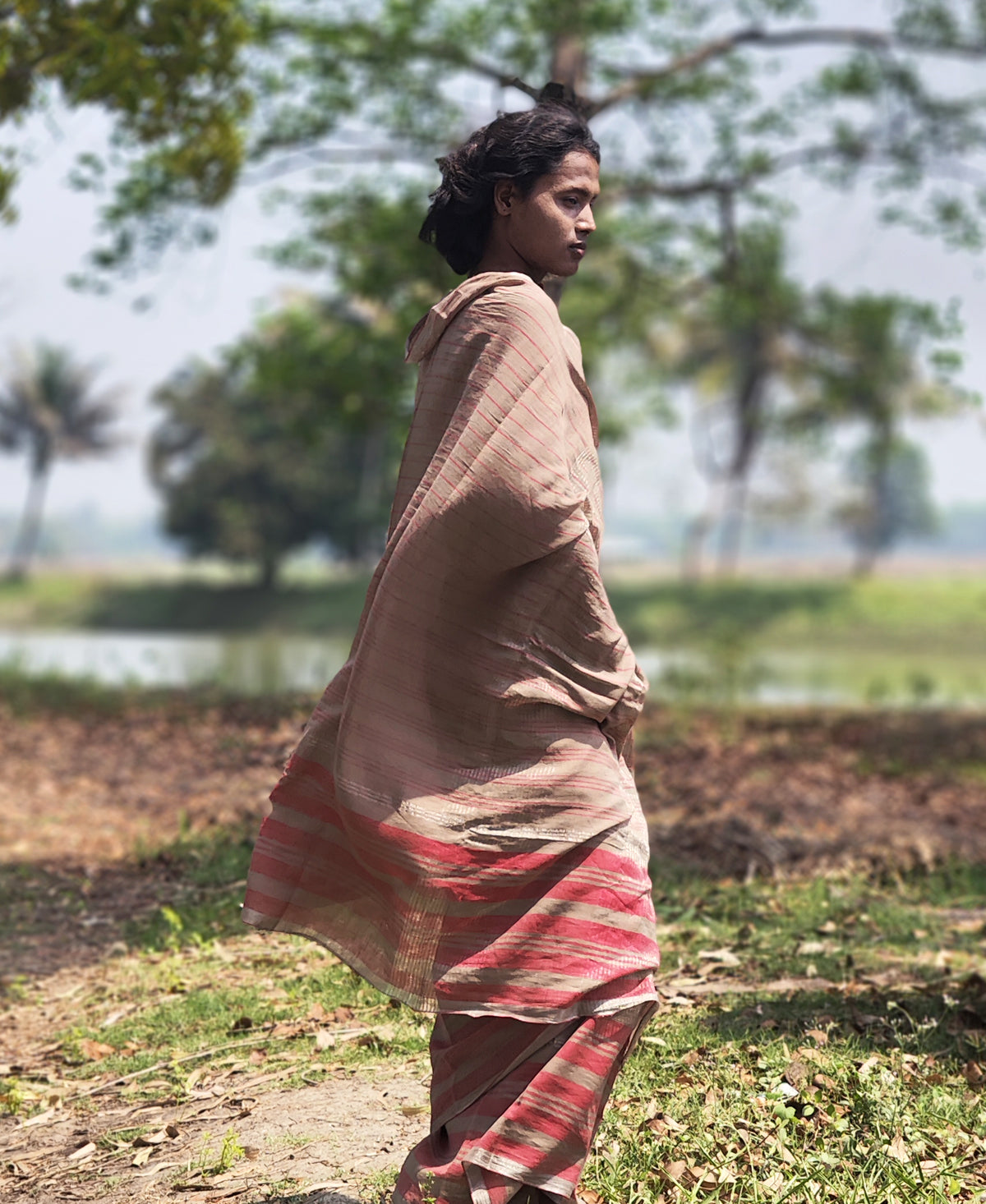 Manobi Cotton Stripe Saree