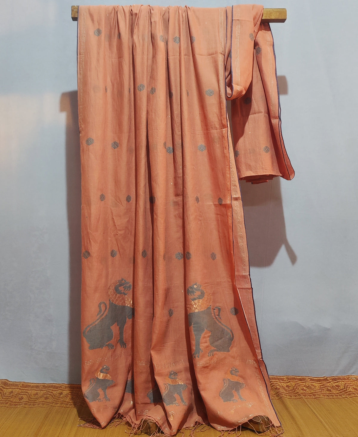 Manjistha Keshar Yali Jamdani Saree